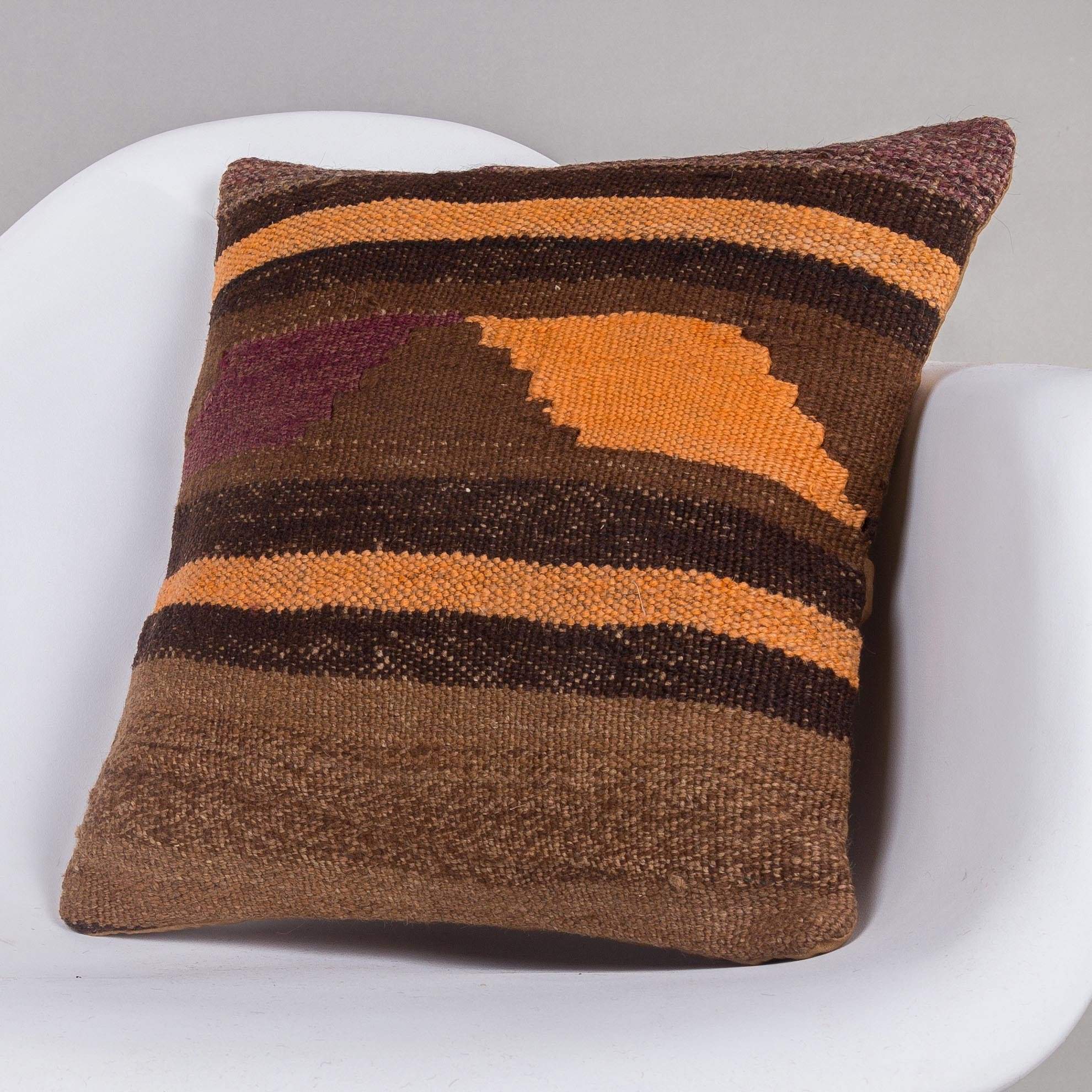 Geometric Brown Kilim Pillow Cover 16x16 4674 - kilimpillowstore
- 2