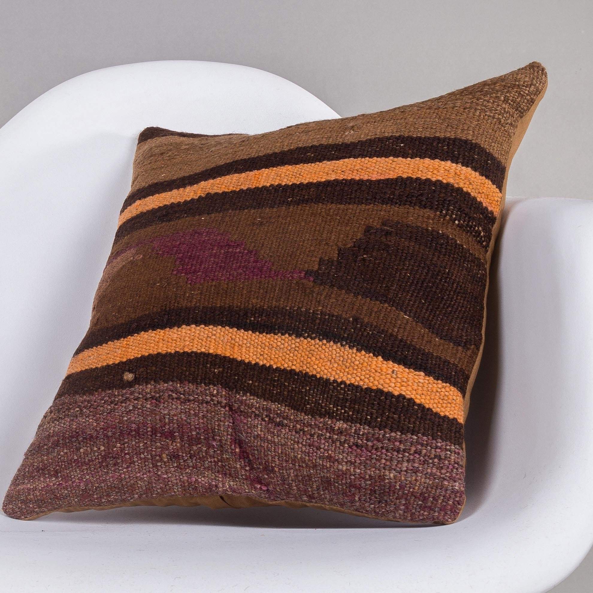 Geometric Brown Kilim Pillow Cover 16x16 4676 - kilimpillowstore
- 2