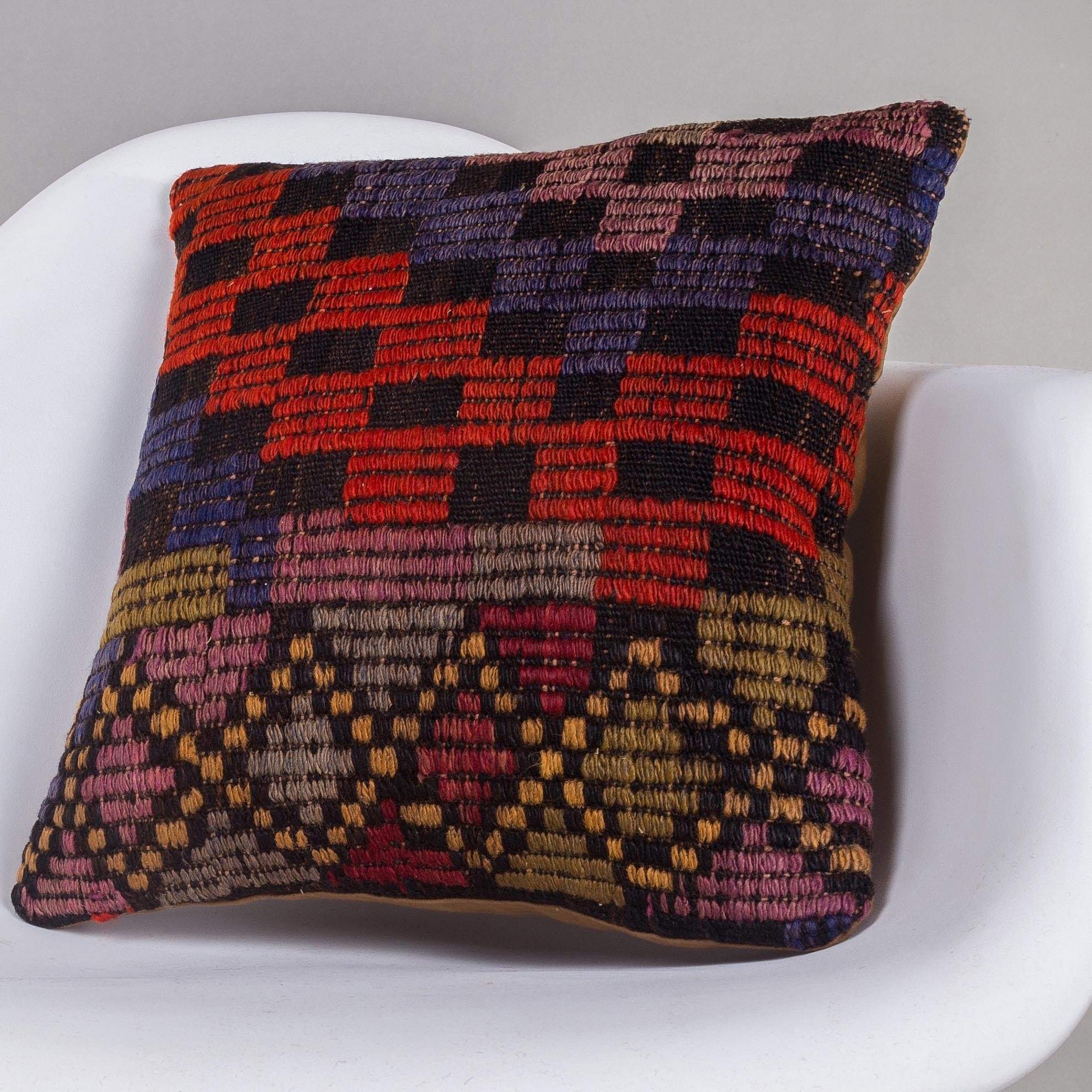 Geometric Multi Color Kilim Pillow Cover 16x16 4632 - kilimpillowstore
- 2