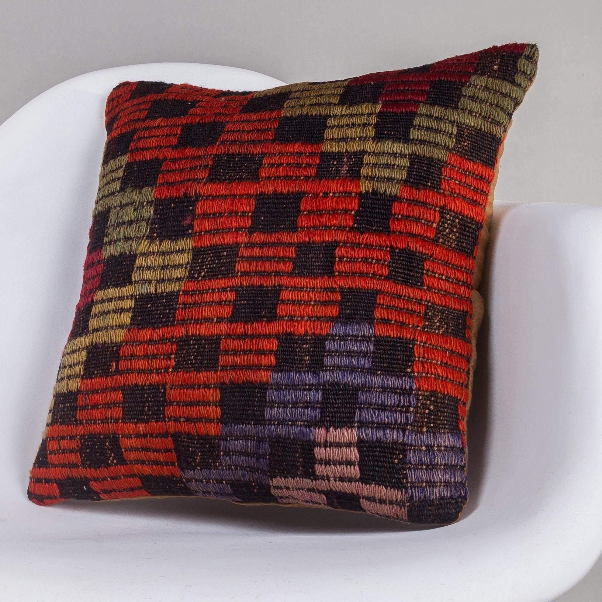 Geometric Multi Color Kilim Pillow Cover 16x16 4633 - kilimpillowstore
- 2