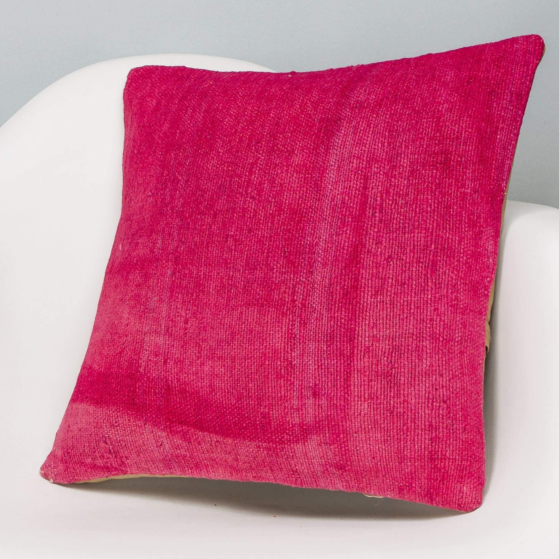 Plain Pink Kilim Pillow Cover 16x16 2996 - kilimpillowstore
- 2