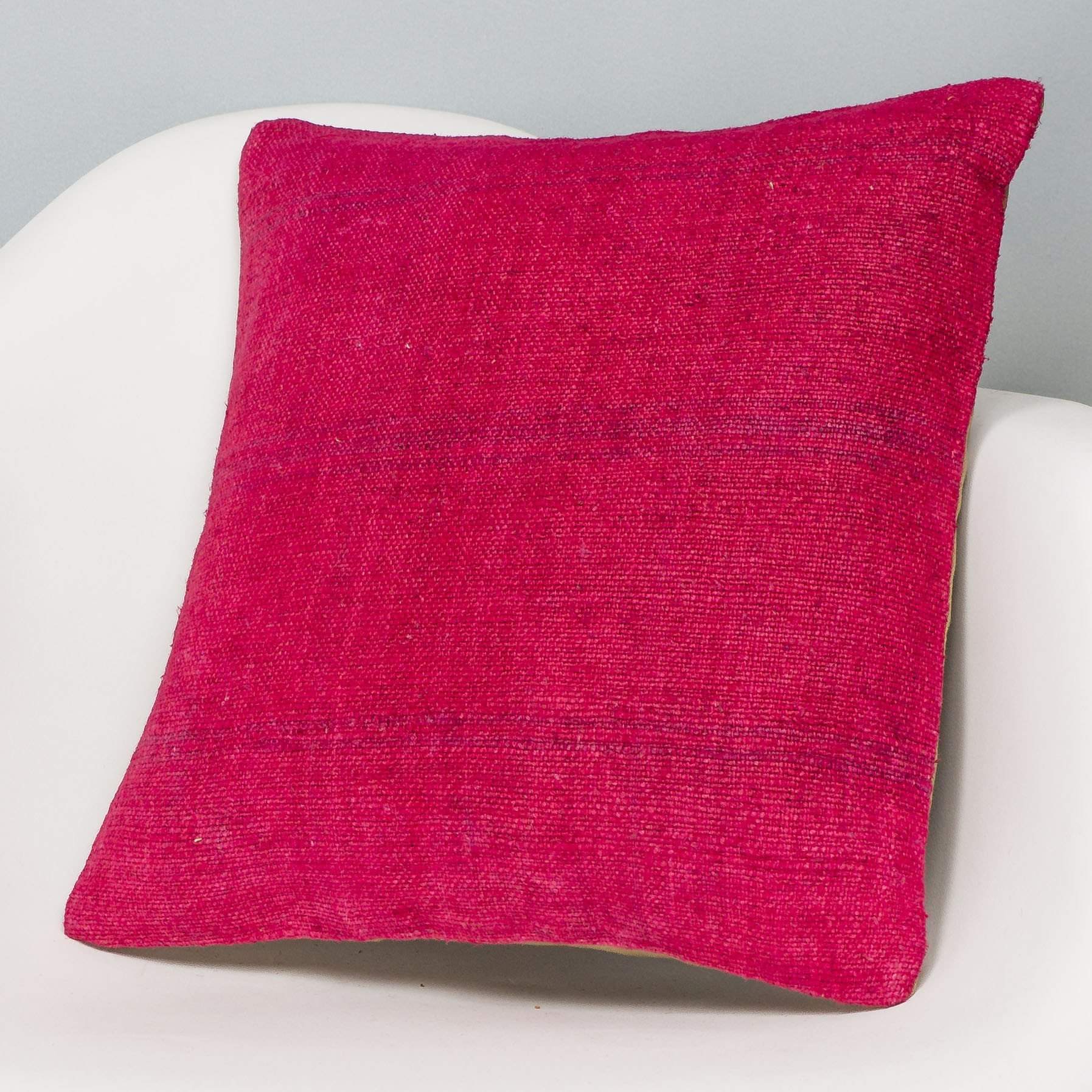 Plain Pink Kilim Pillow Cover 16x16 3027 - kilimpillowstore
- 2