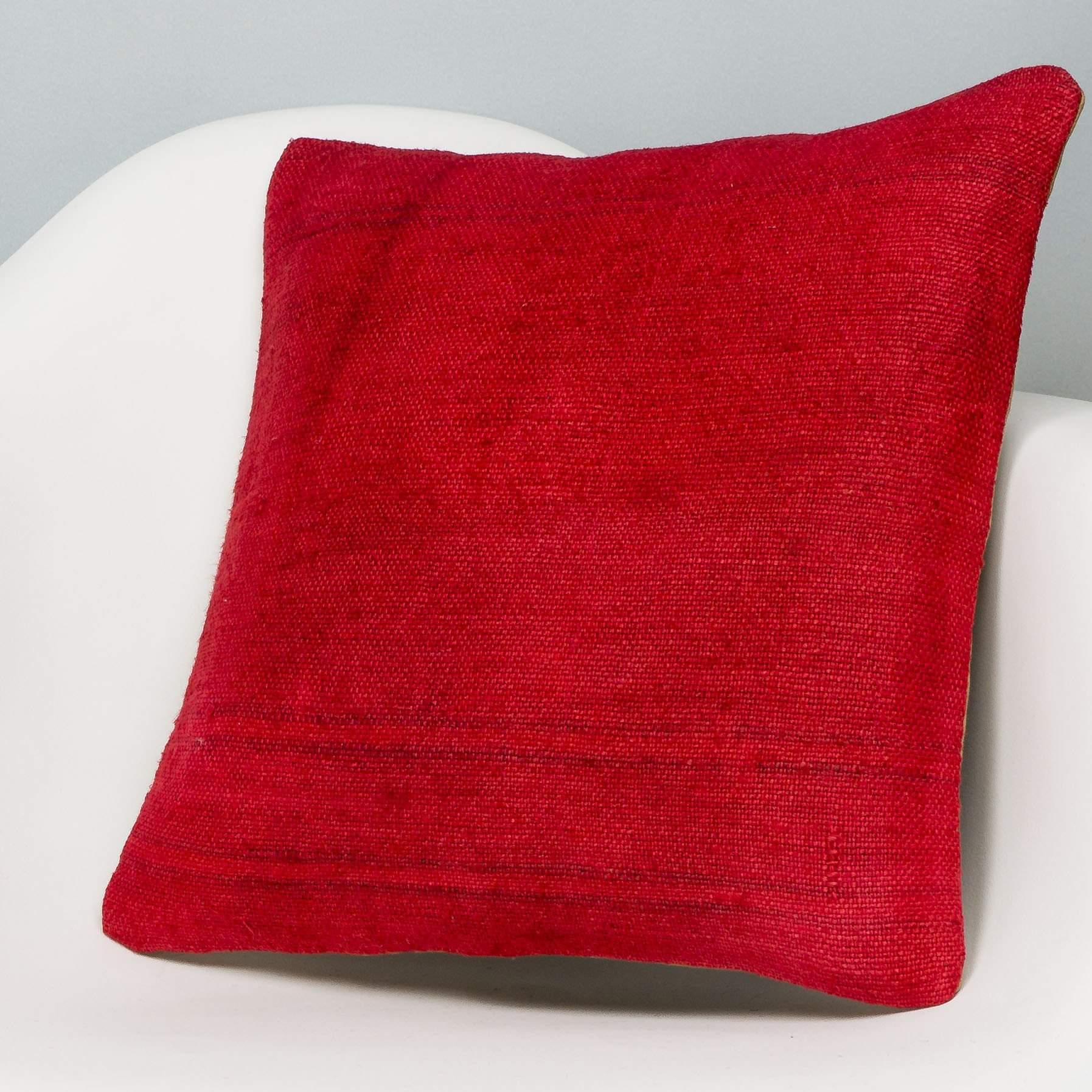 Plain Red Kilim Pillow Cover 16x16 2868 - kilimpillowstore
- 2