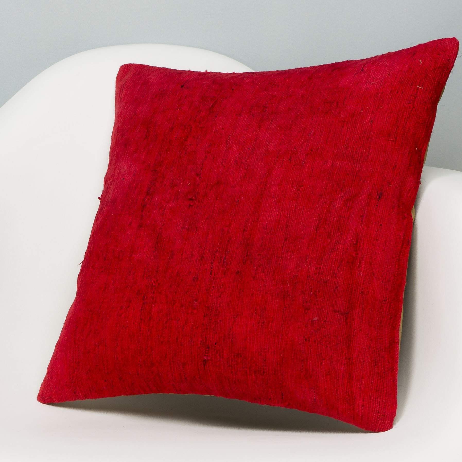 Plain Red Kilim Pillow Cover 16x16 2884 - kilimpillowstore
- 2