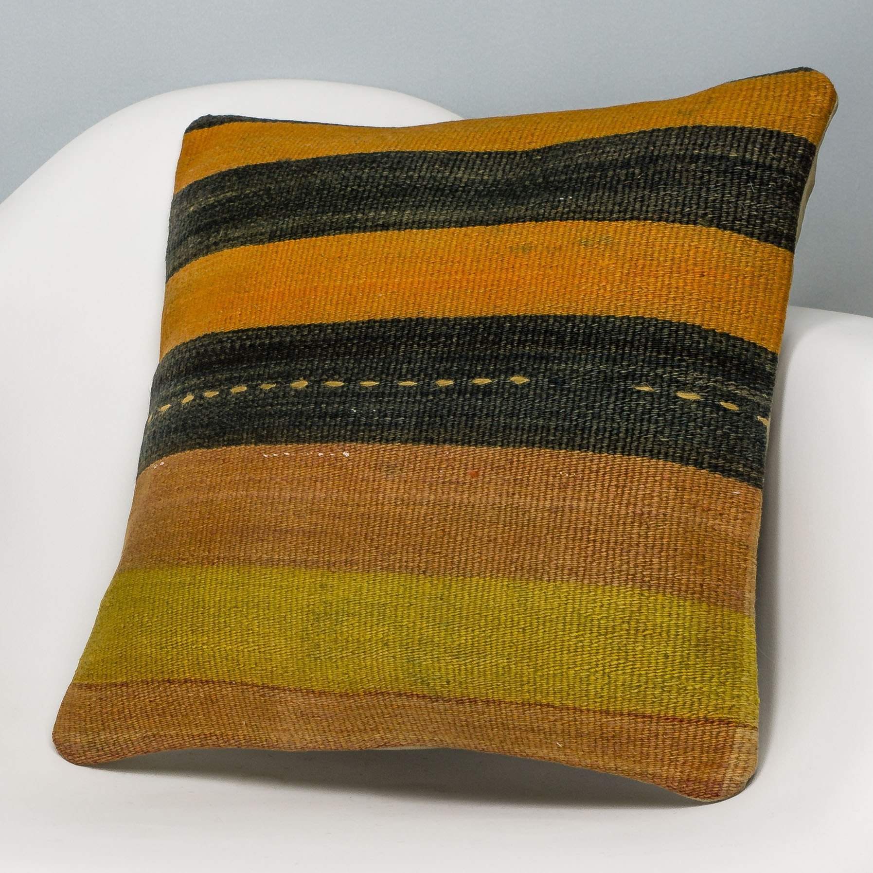 Striped Multi Color Kilim Pillow Cover 16x16 3228 - kilimpillowstore
- 2