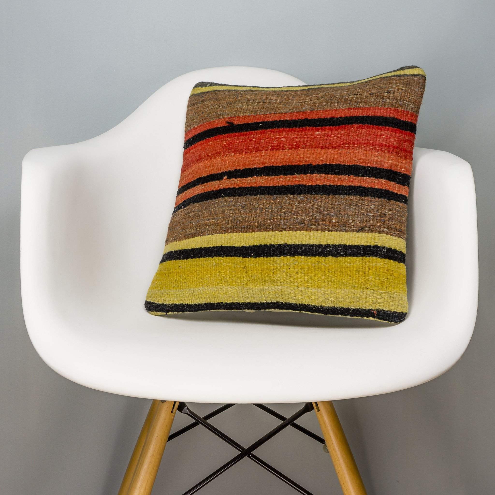 Striped Multi Color Kilim Pillow Cover 16x16 3268 - kilimpillowstore
- 1