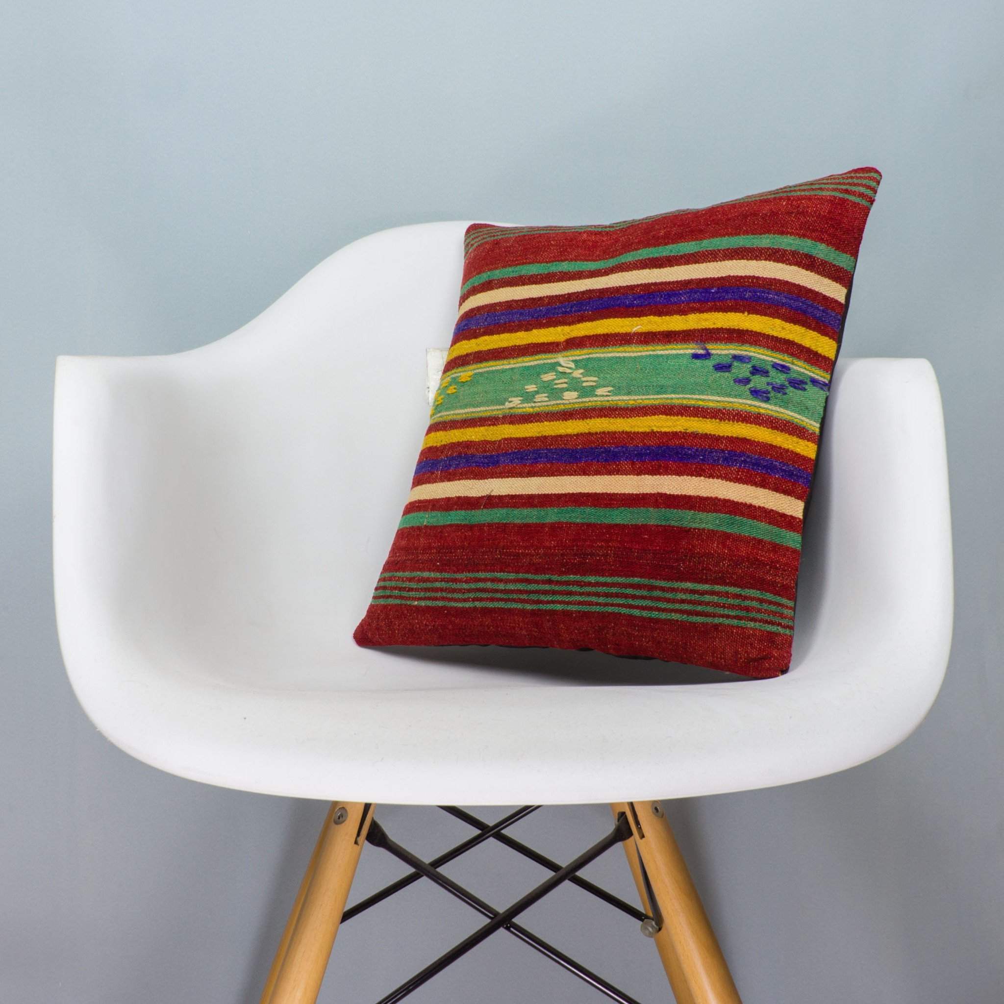 Striped Multi Color Kilim Pillow Cover 16x16 4017 - kilimpillowstore
- 1