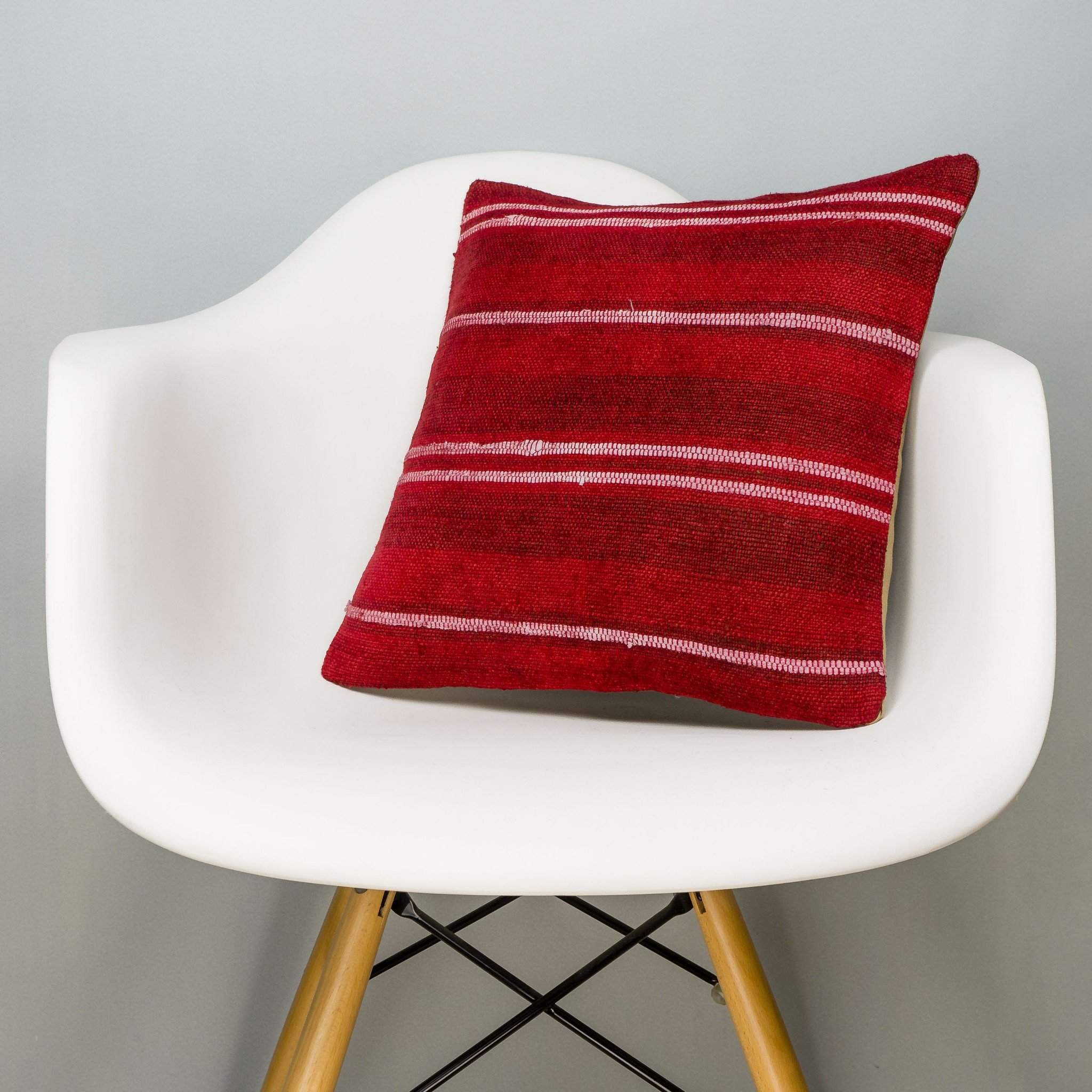 Striped Red Kilim Pillow Cover 16x16 2866 - kilimpillowstore
- 1