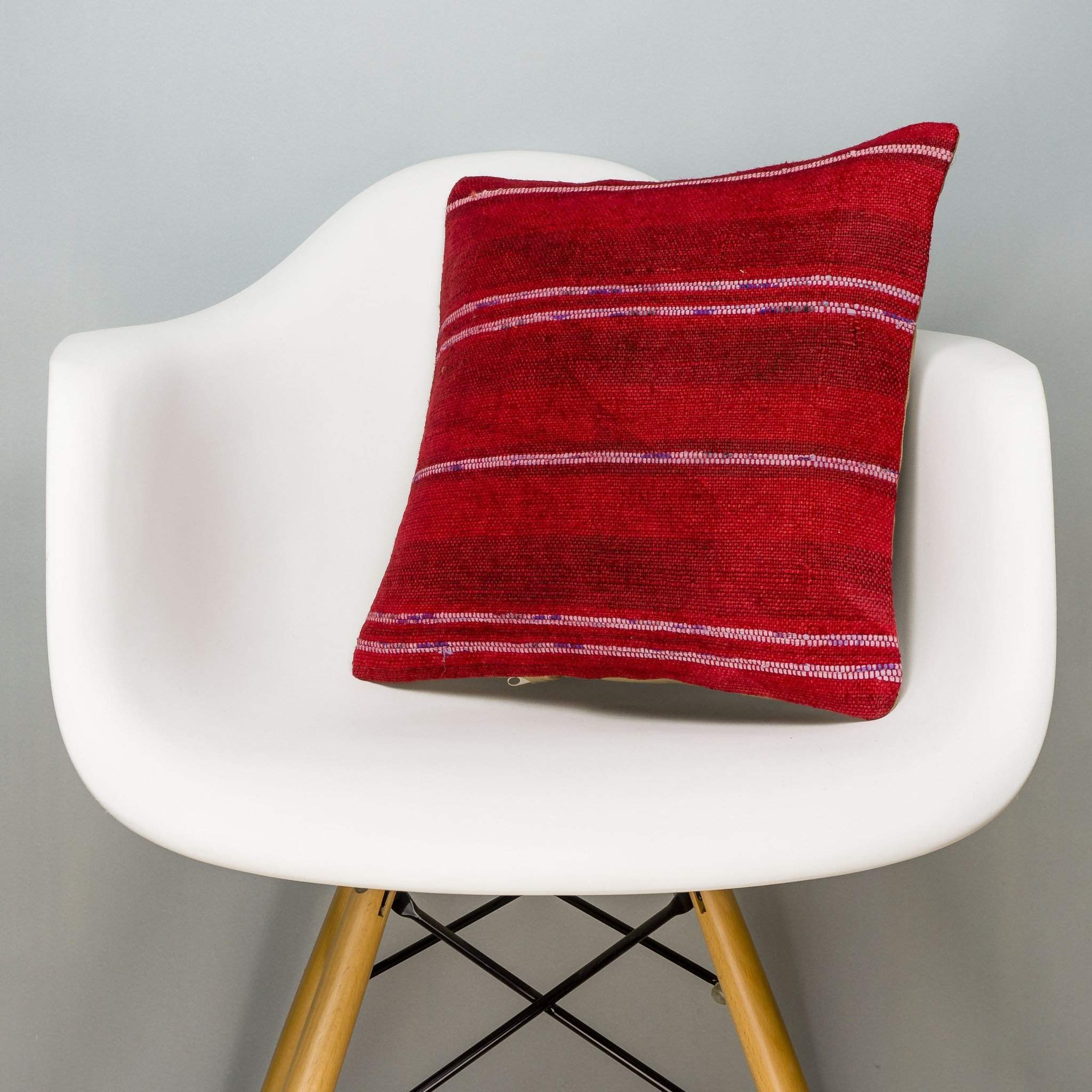 Striped Red Kilim Pillow Cover 16x16 2874 - kilimpillowstore
- 1