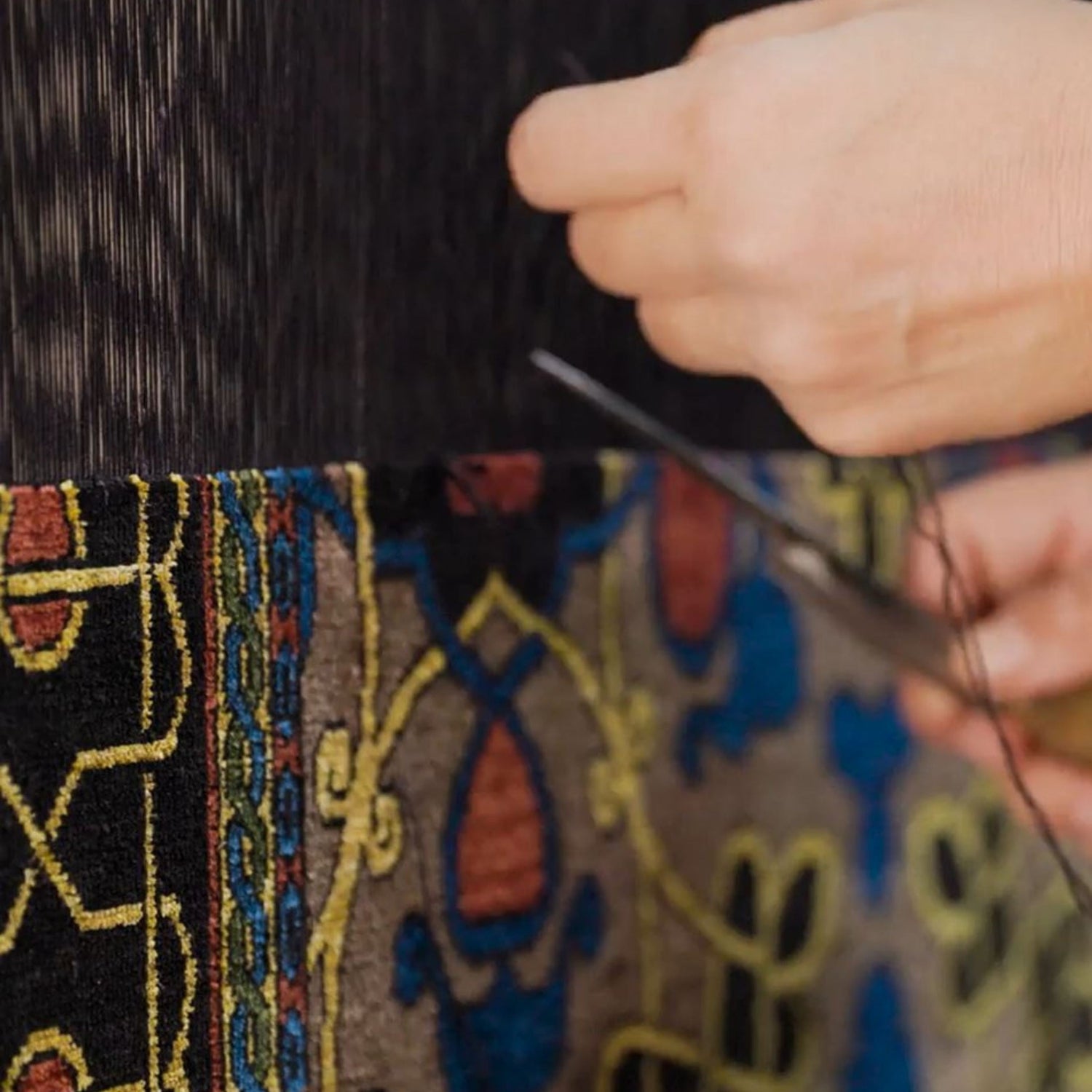 Handcrafted Silk Rug Weaving