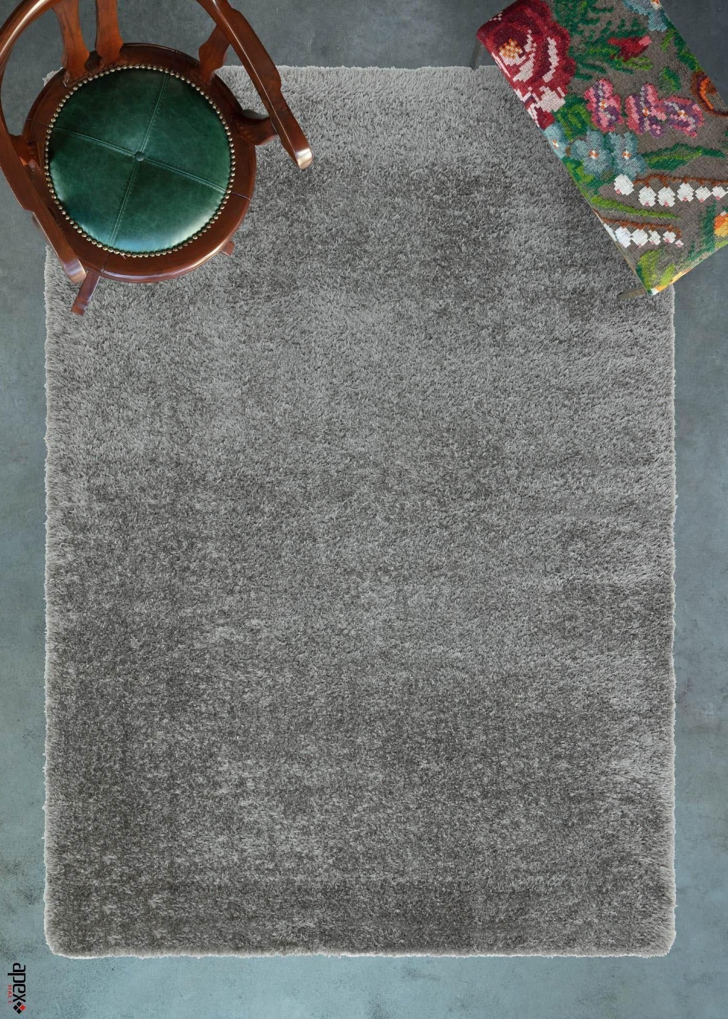 Cosy Dark Grey Shaggy Thick Plush Rug 9903