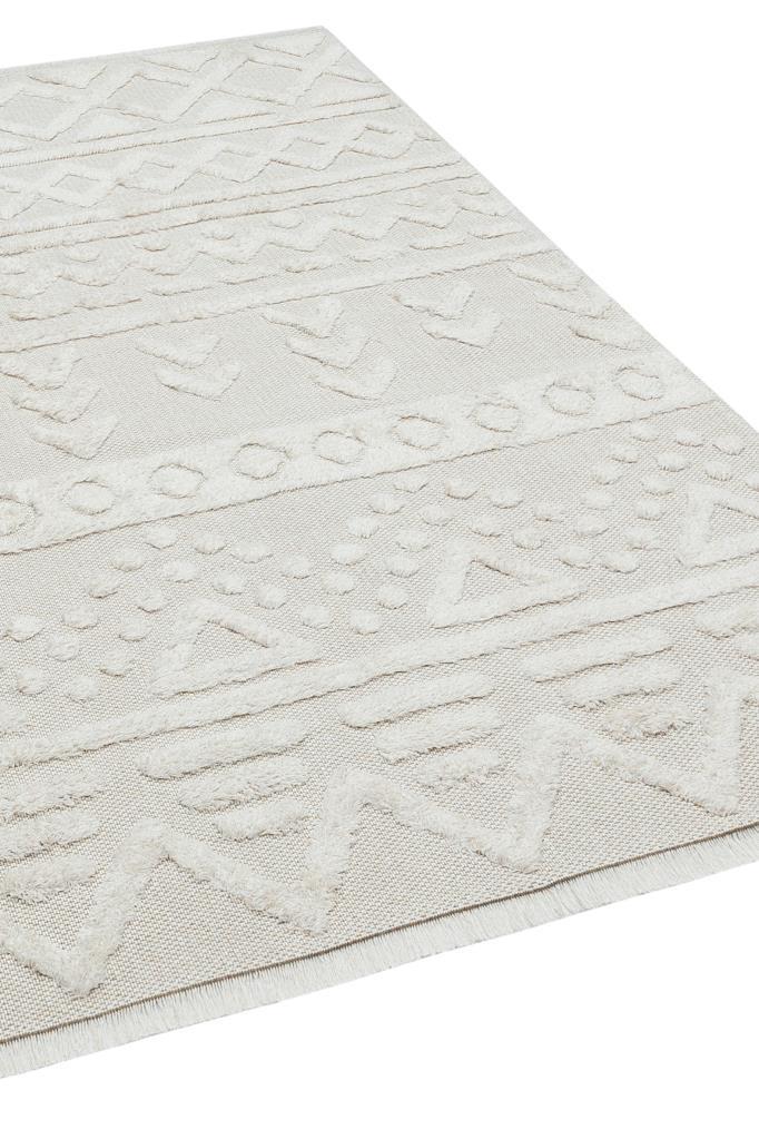 Habitat Ecru Scandinavian Patterned Shaggy Cotton Children's Rug 7601