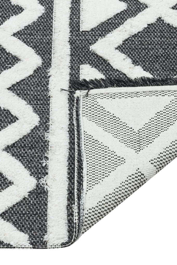 Habitat Grey Scandinavian Patterned Shaggy Cotton Children's Rug 7602