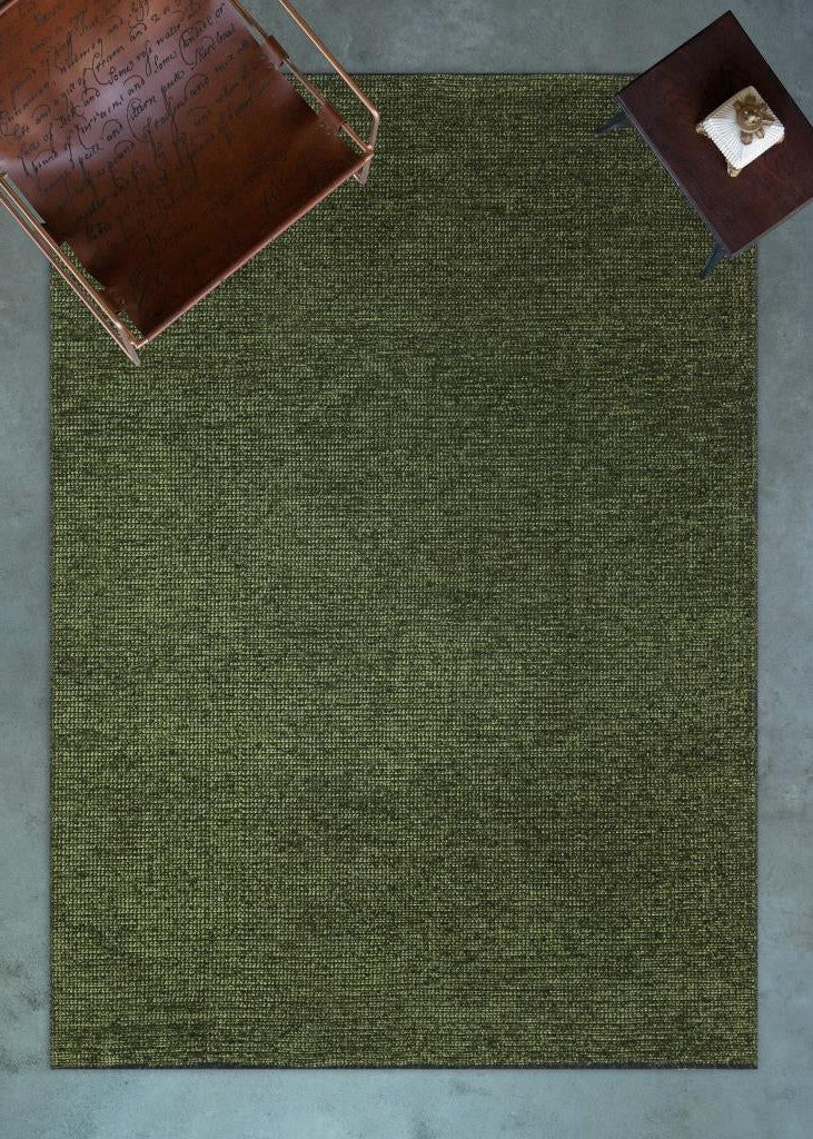 Zenith Washable Plain Pattern Green Rug 8904