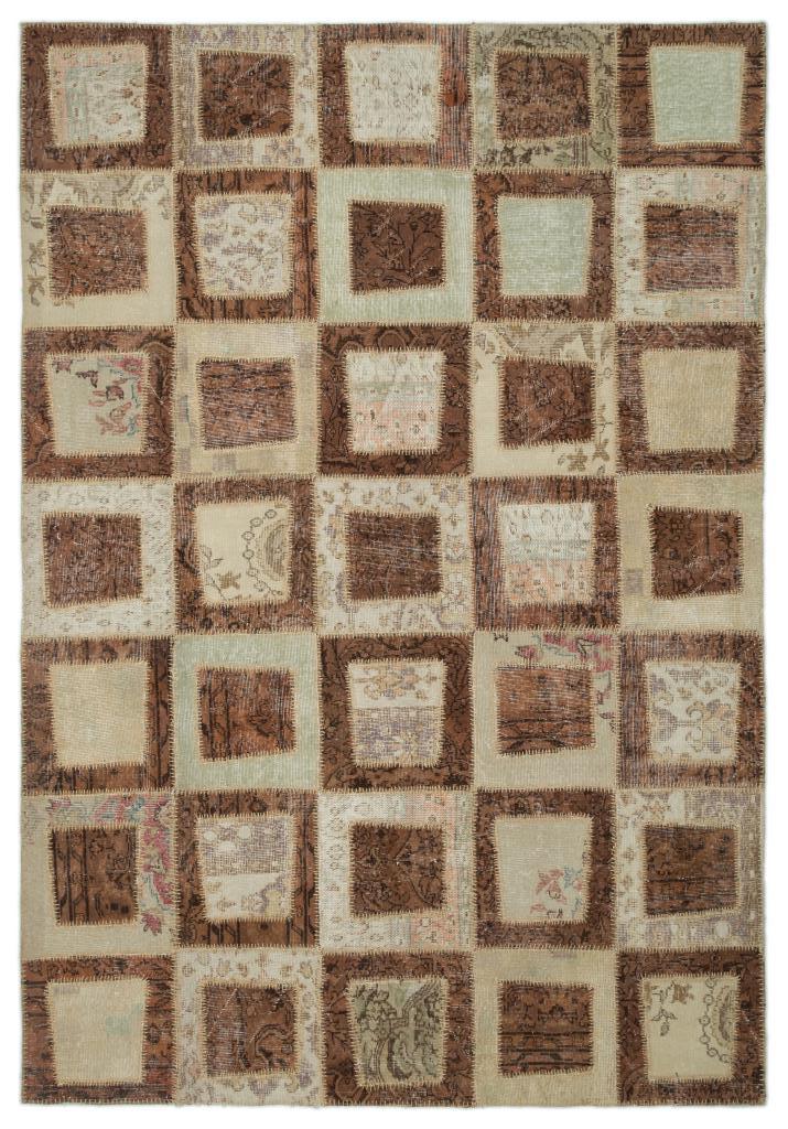 Apex patchwork carpet beige 21042 197 x 284 cm
