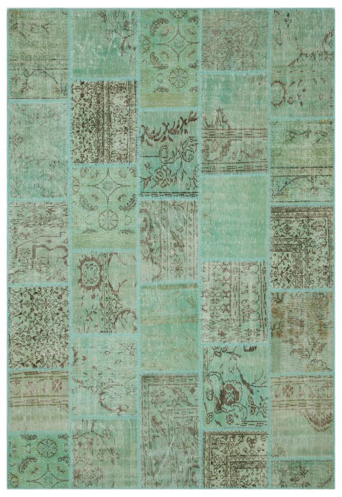 Apex Patchwork Carpet Green 21931 191 x 283 cm