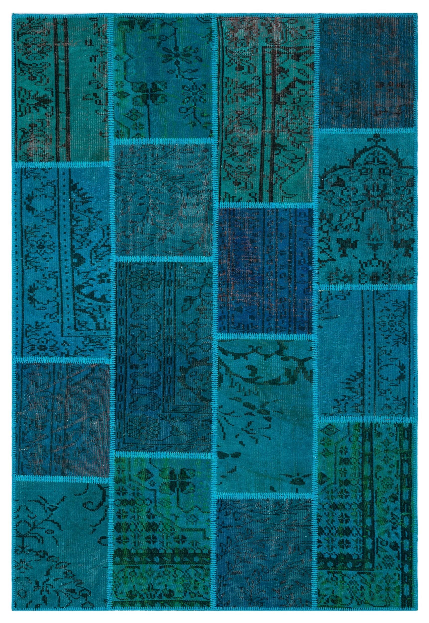 Apex Patchwork Unique Turquoise 26539 158 cm X 232 cm