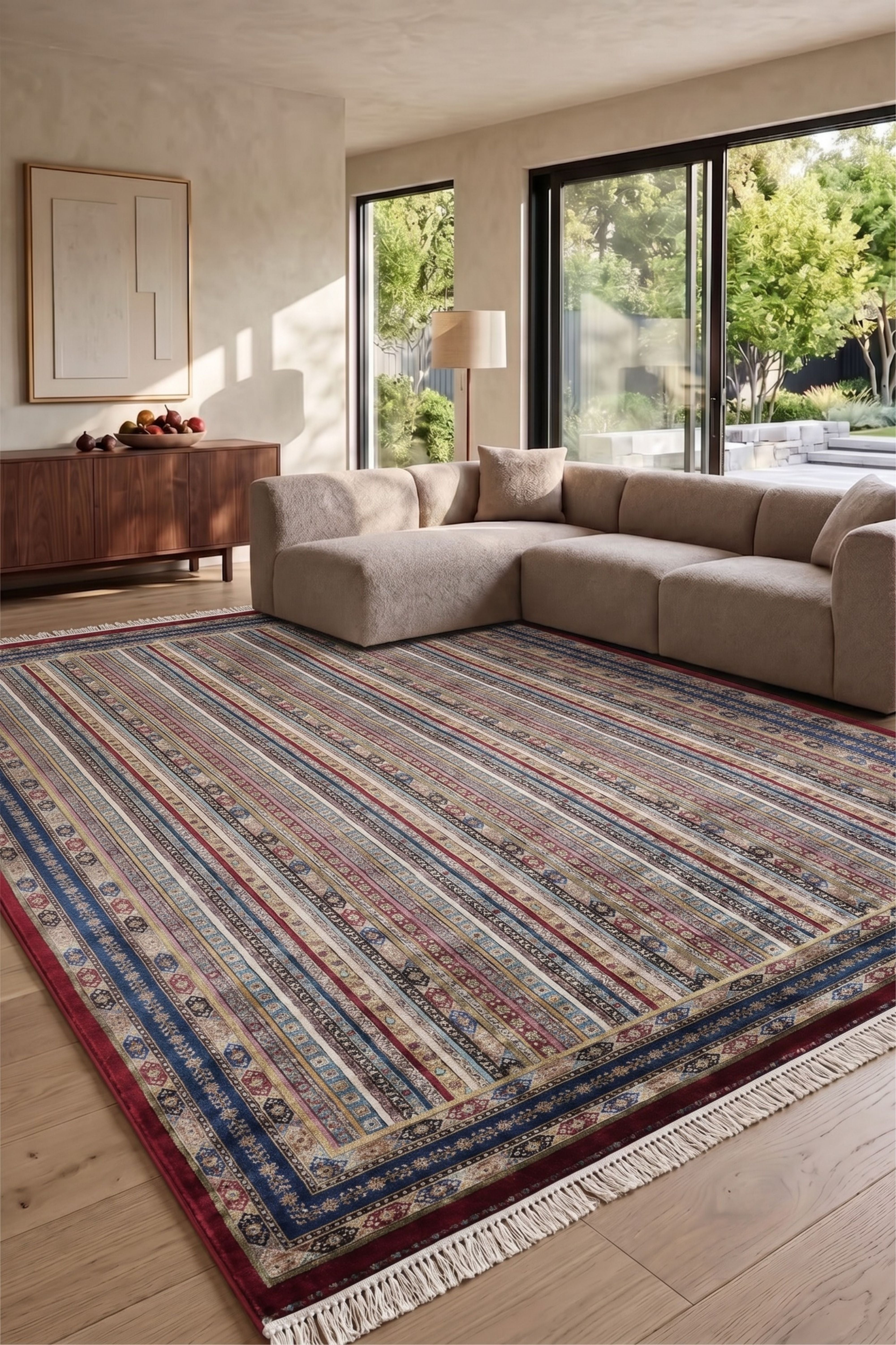 Burj 8741BU Burgundy - Machine-Made Carpet