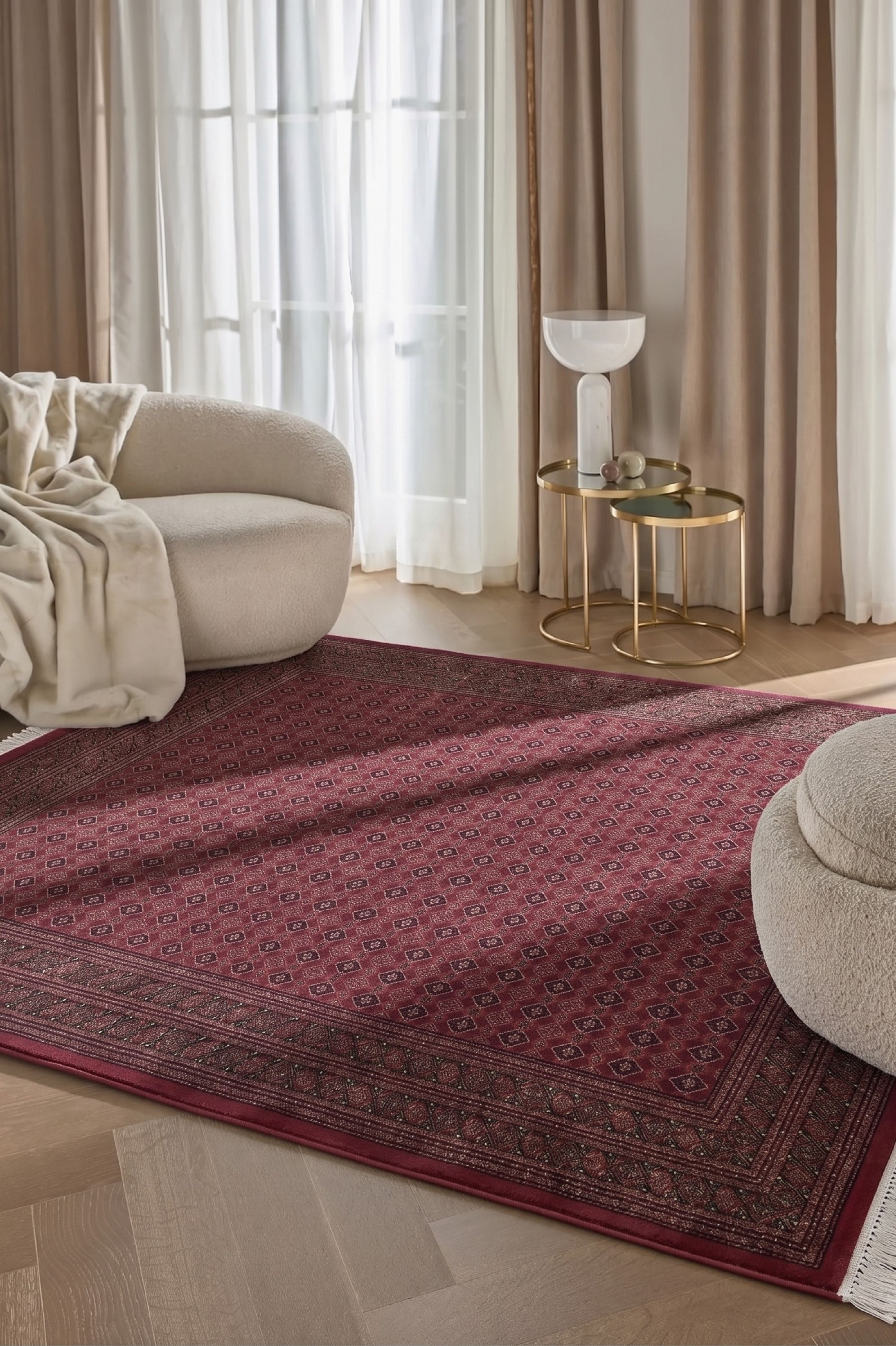 Burj 8751BU Burgundy - Machine-Made Carpet