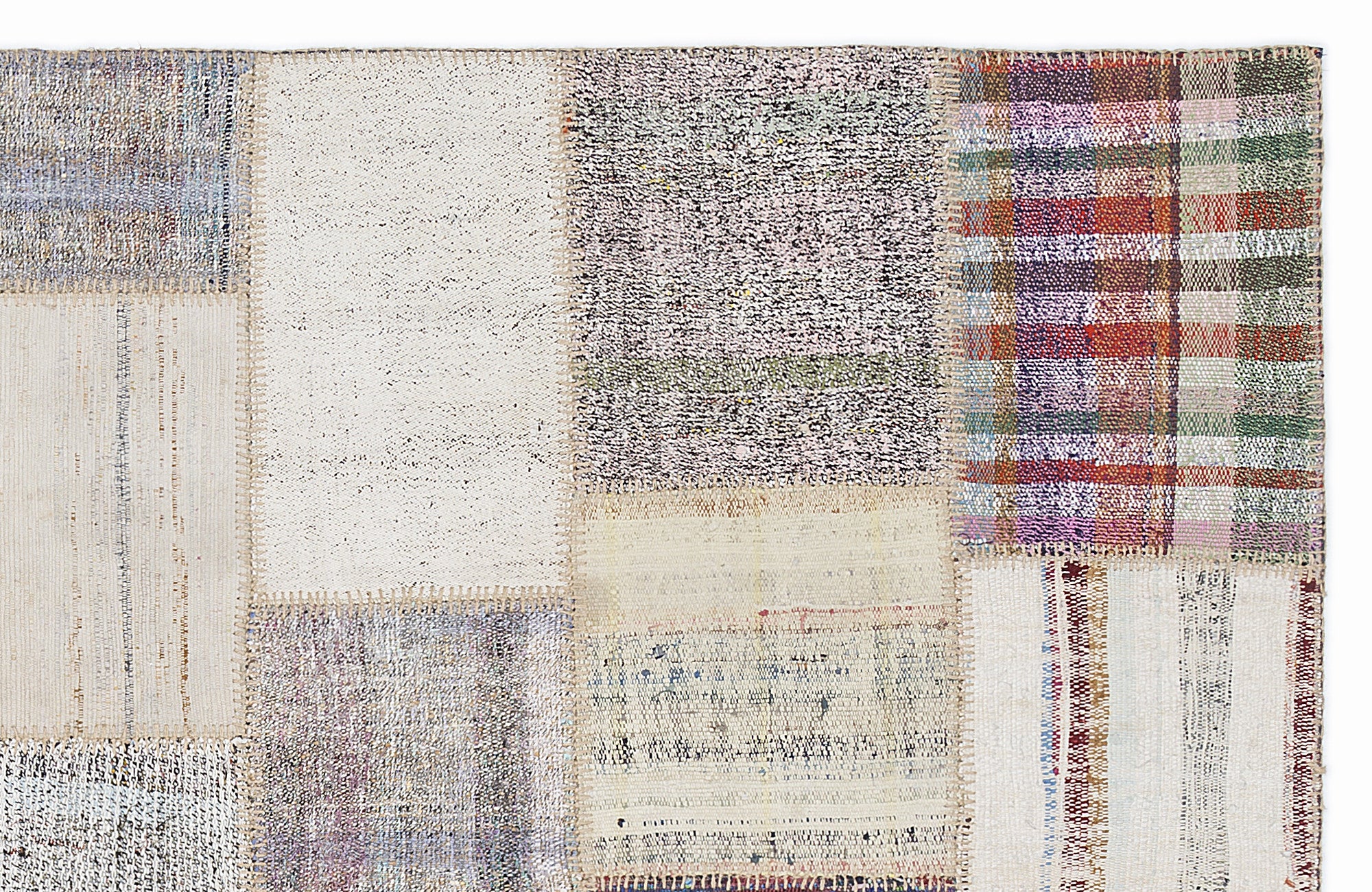 Striped Over Dyed Kilim Patchwork Unique Rug 5'3'' x 7'7'' ft 160 x 230 cm