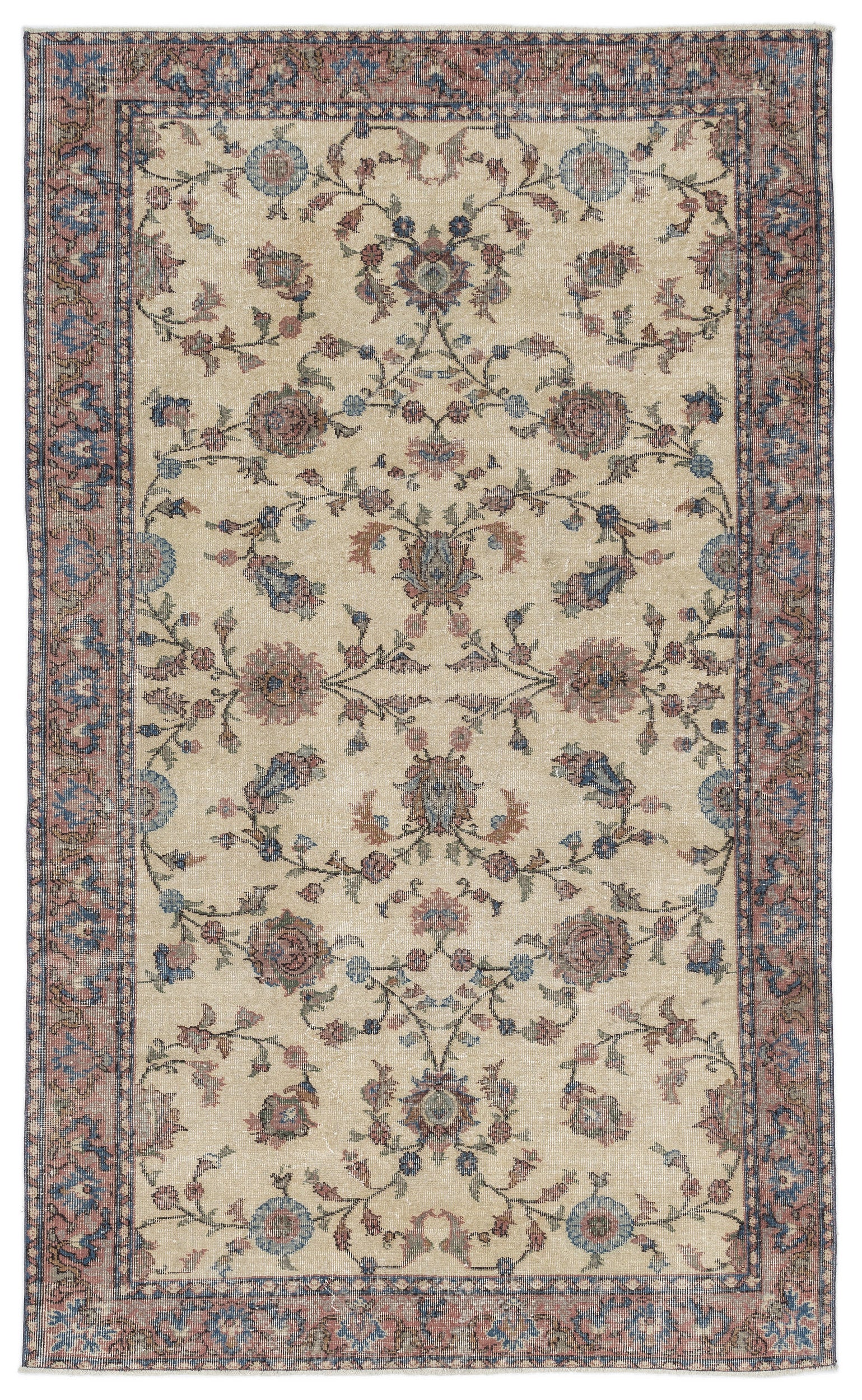 Naturel Over Dyed Vintage Rug 5'4'' x 8'8'' ft 162 x 263 cm