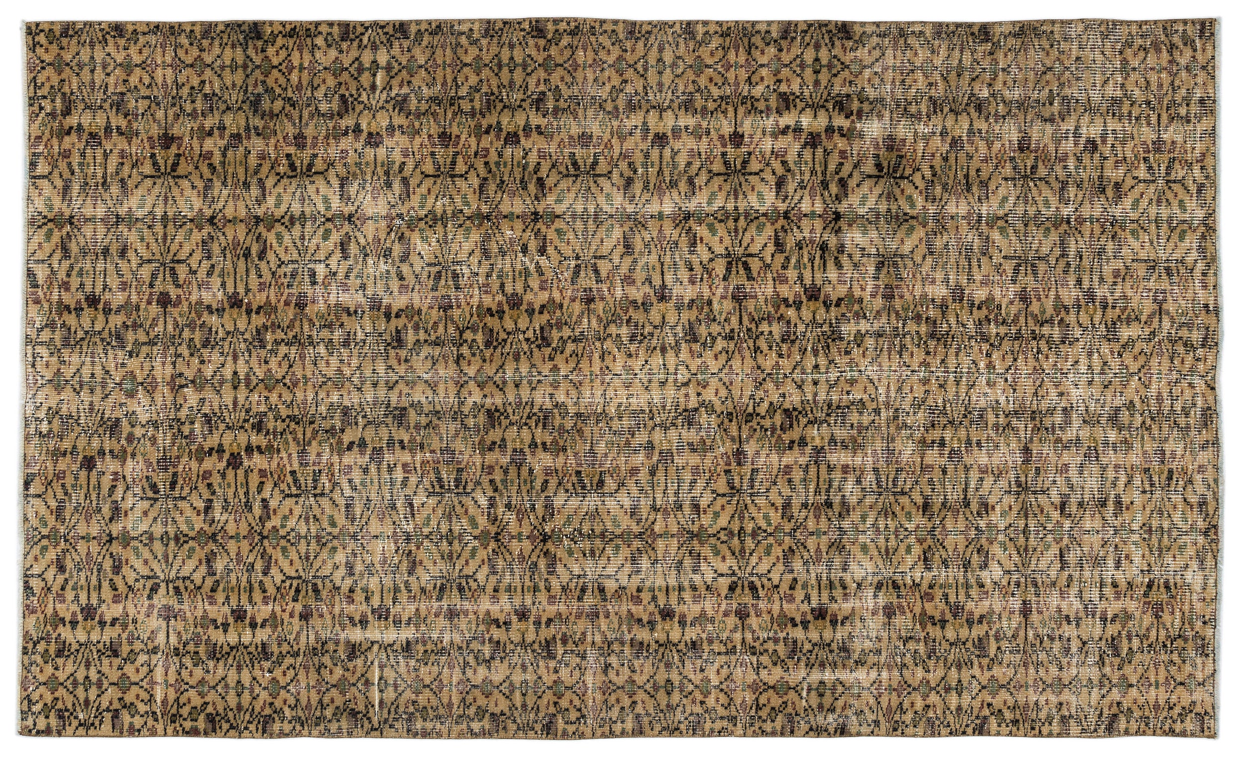 Naturel Over Dyed Vintage Rug 5'3'' x 9'1'' ft 160 x 277 cm