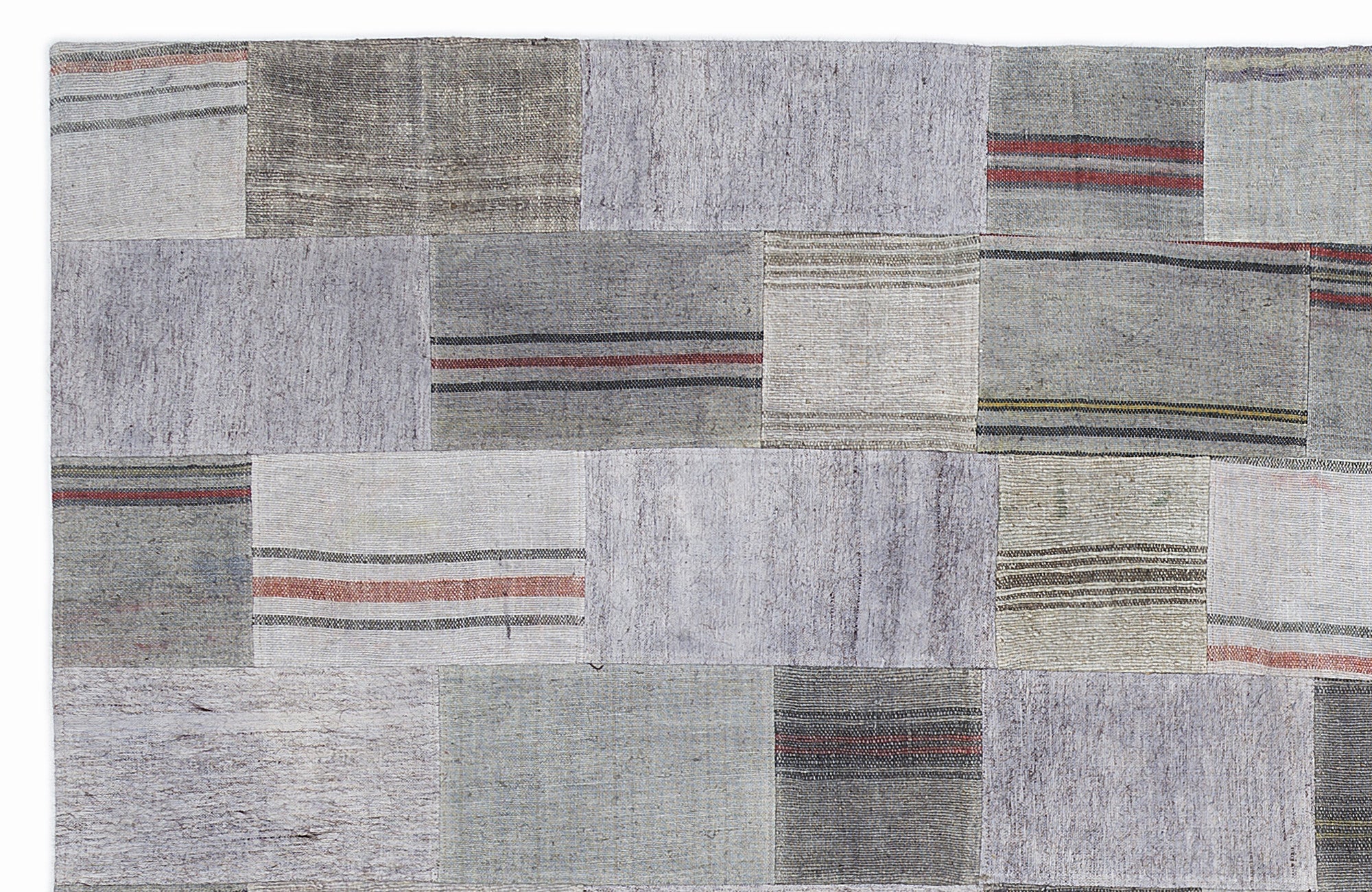 Striped Over Dyed Kilim Patchwork Unique Rug 5'3'' x 7'7'' ft 160 x 230 cm
