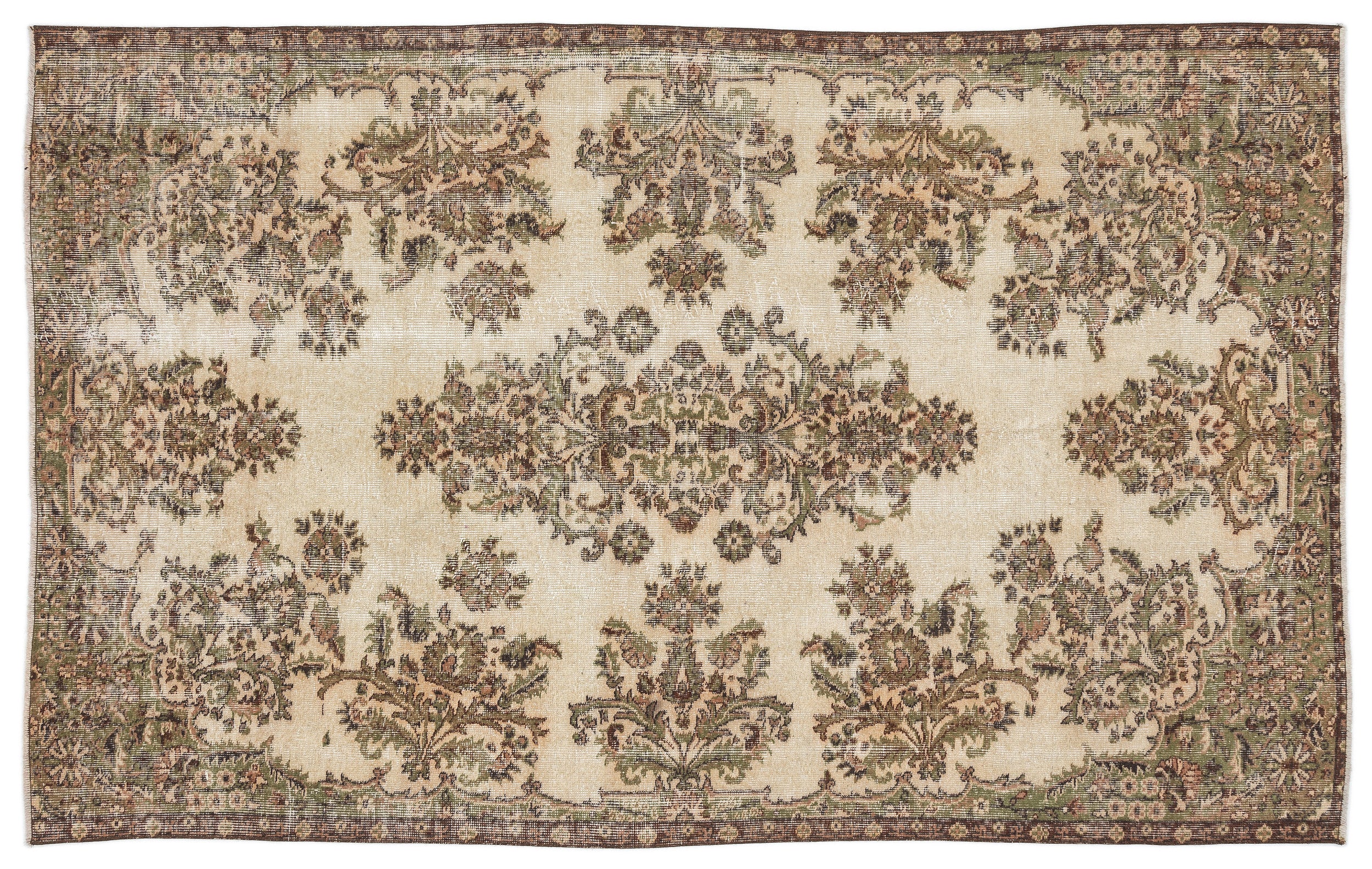Naturel Over Dyed Vintage Rug 5'5'' x 8'9'' ft 164 x 267 cm