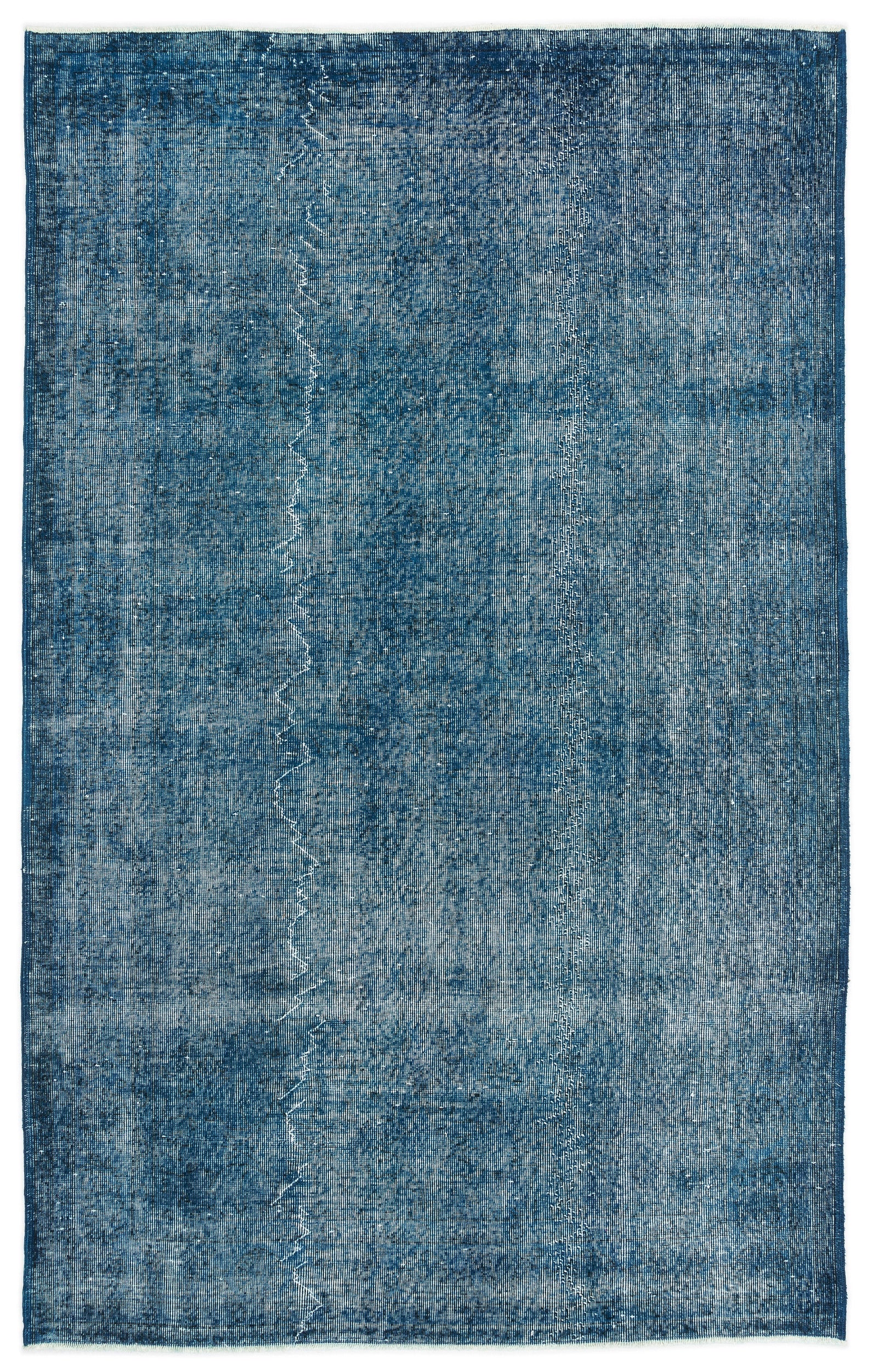 Turquoise  Over Dyed Vintage Rug 5'3'' x 8'4'' ft 160 x 255 cm