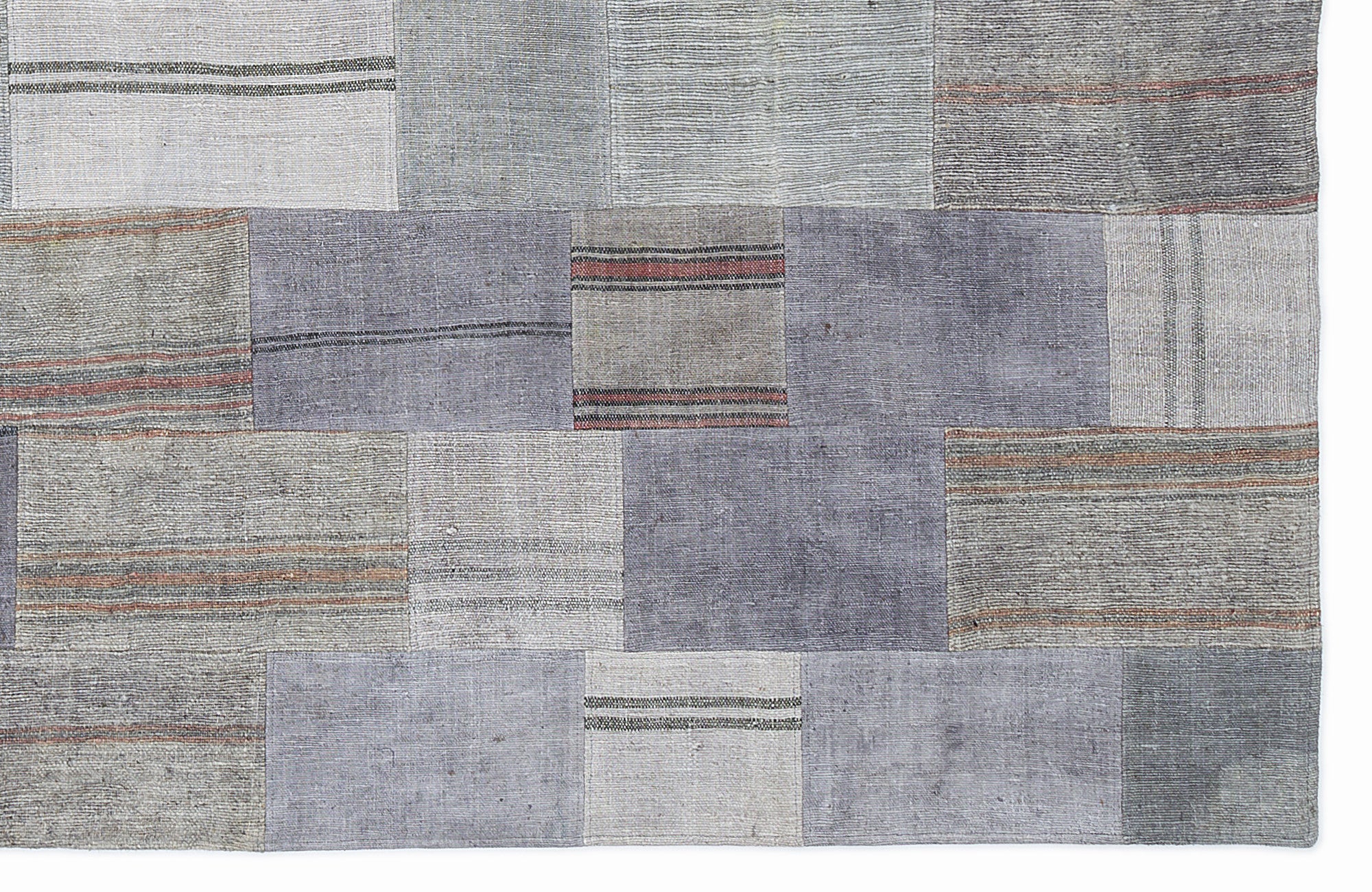 Striped Over Dyed Kilim Patchwork Unique Rug 5'3'' x 7'7'' ft 160 x 230 cm
