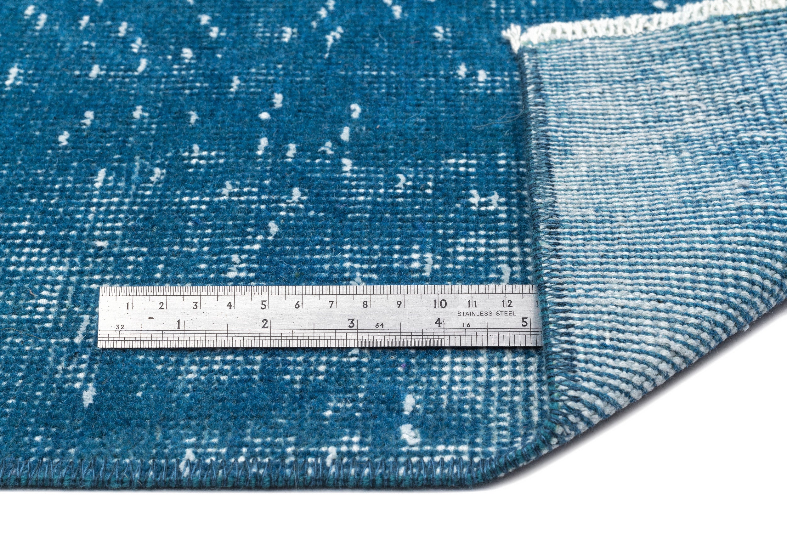 Turquoise  Over Dyed Vintage Rug 4'11'' x 9'1'' ft 149 x 277 cm