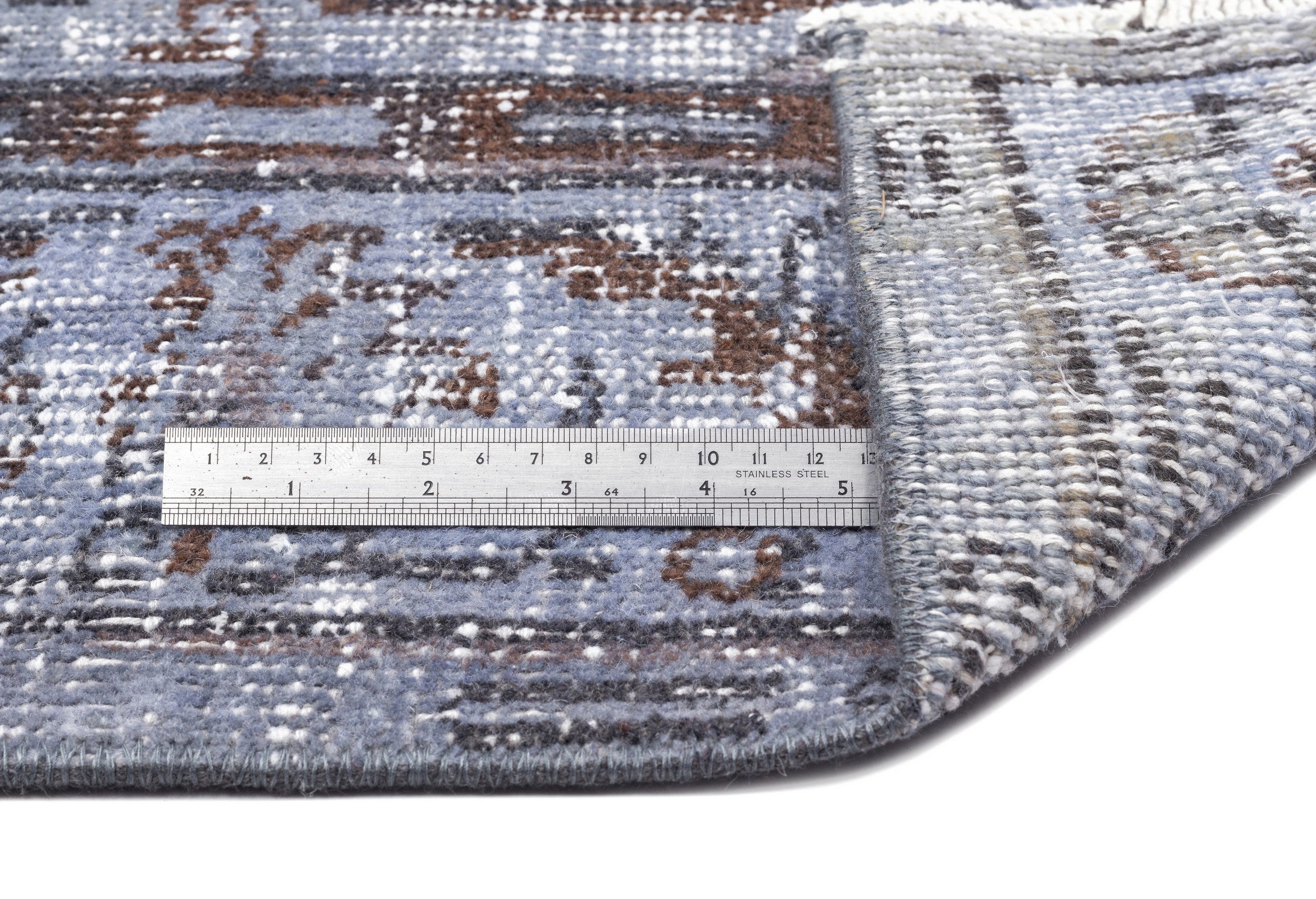 Blue Over Dyed Vintage Rug 5'3'' x 8'10'' ft 160 x 268 cm