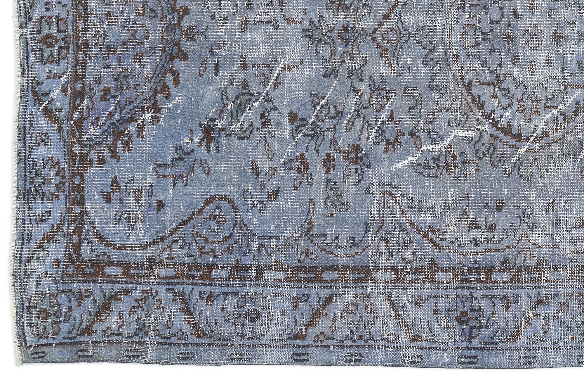 Blue Over Dyed Vintage Rug 5'3'' x 8'10'' ft 160 x 268 cm