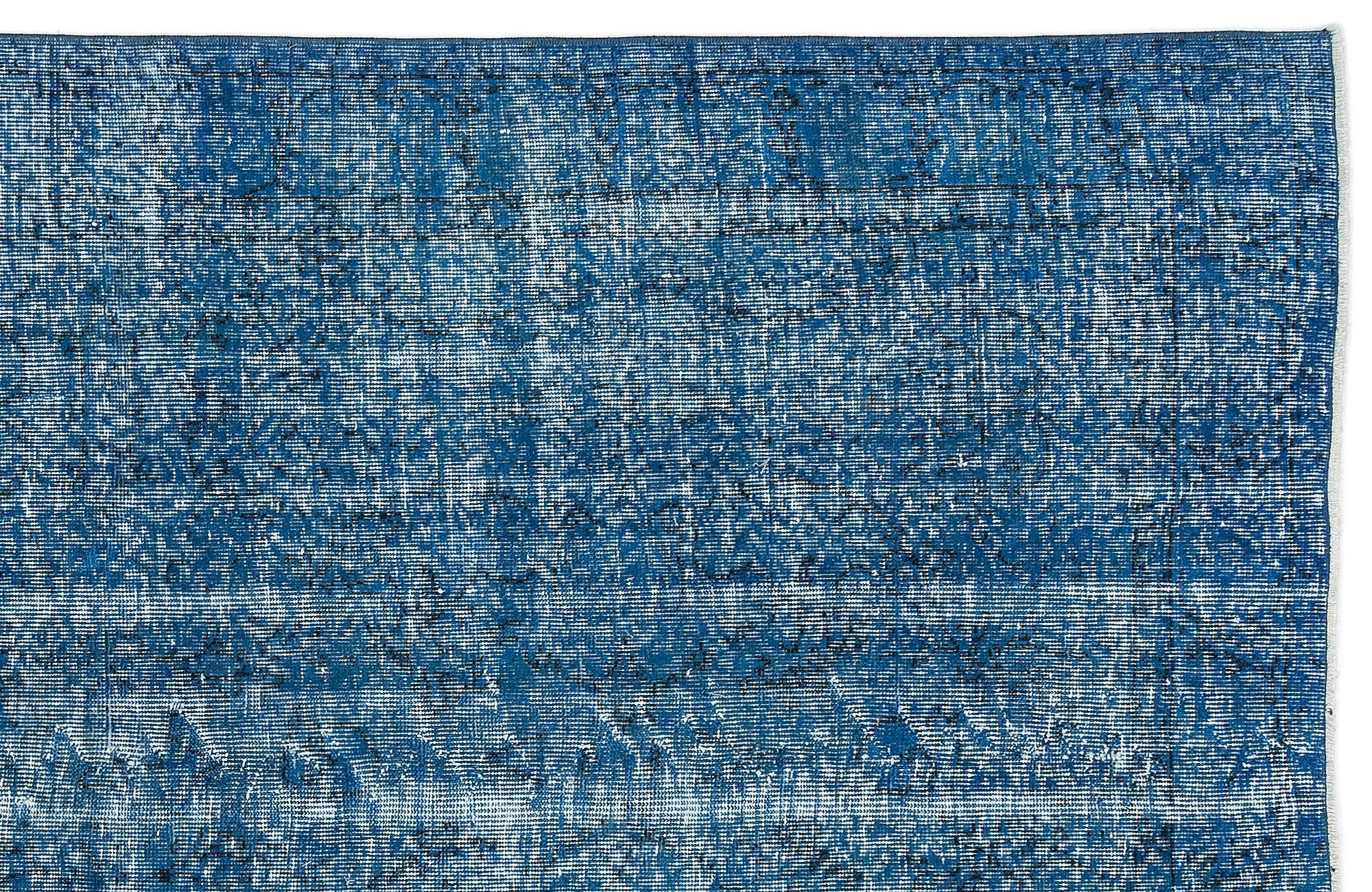Turquoise  Over Dyed Vintage Rug 4'12'' x 8'5'' ft 152 x 257 cm