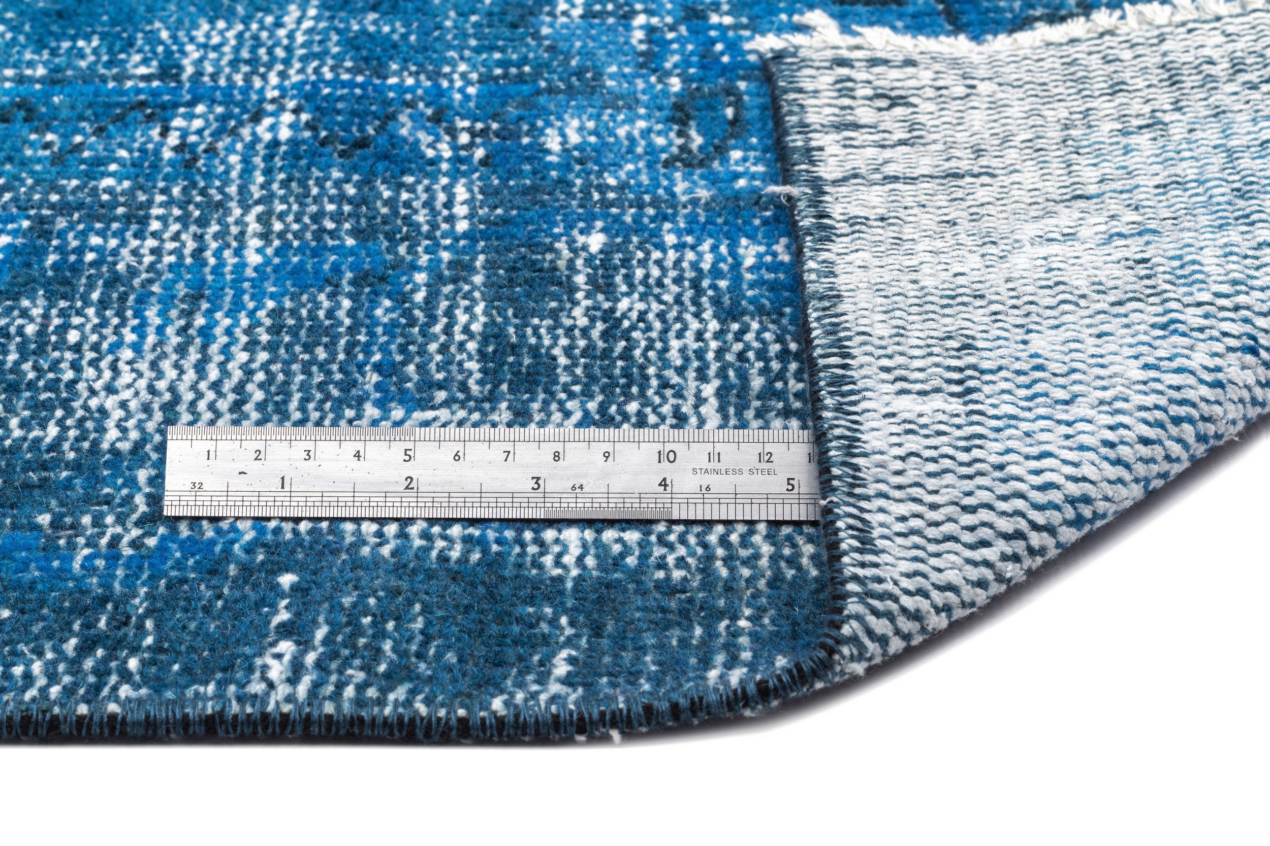 Turquoise  Over Dyed Vintage Rug 5'0'' x 8'2'' ft 153 x 249 cm