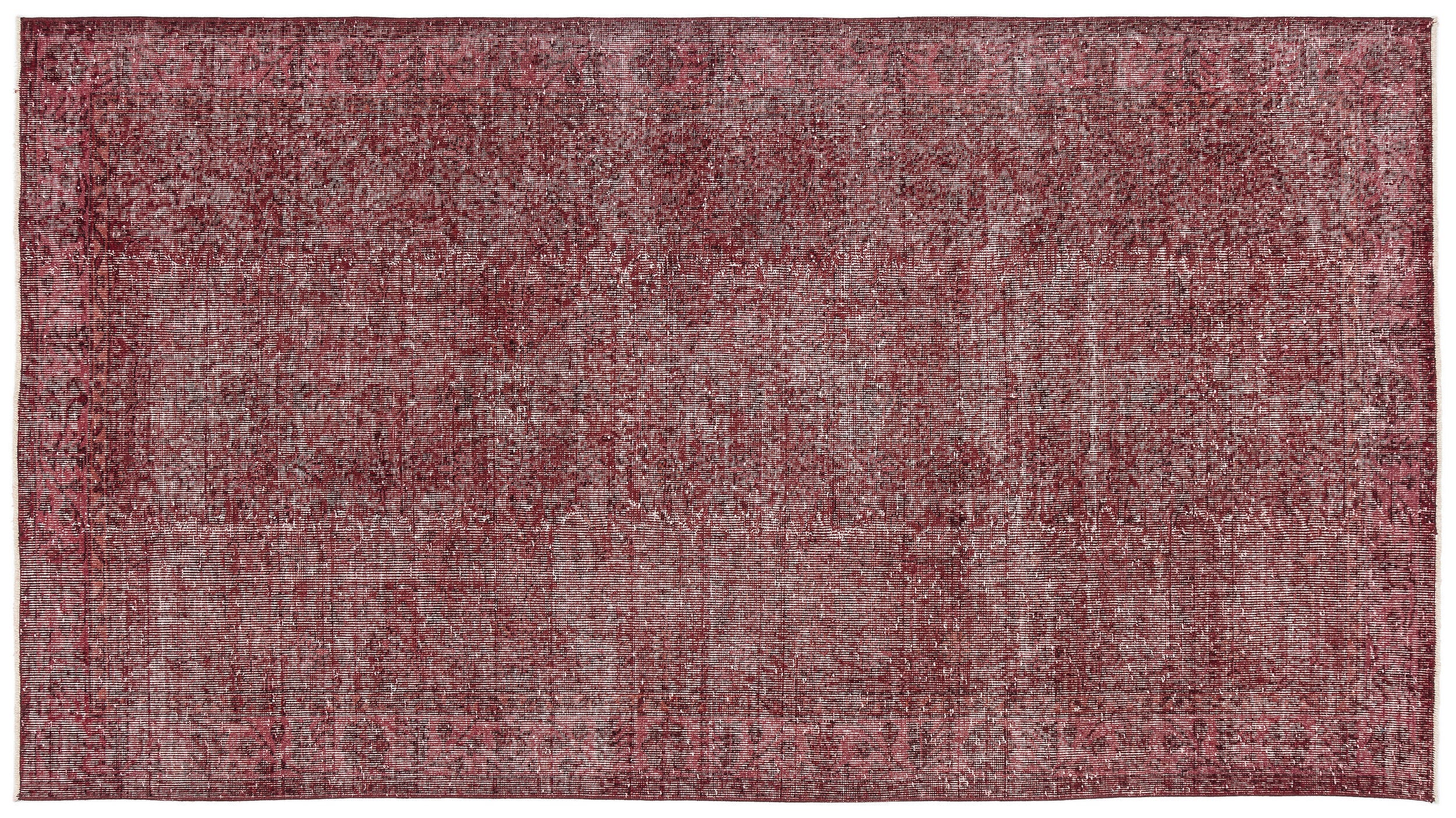 Red Over Dyed Vintage Rug 5'3'' x 9'5'' ft 159 x 287 cm