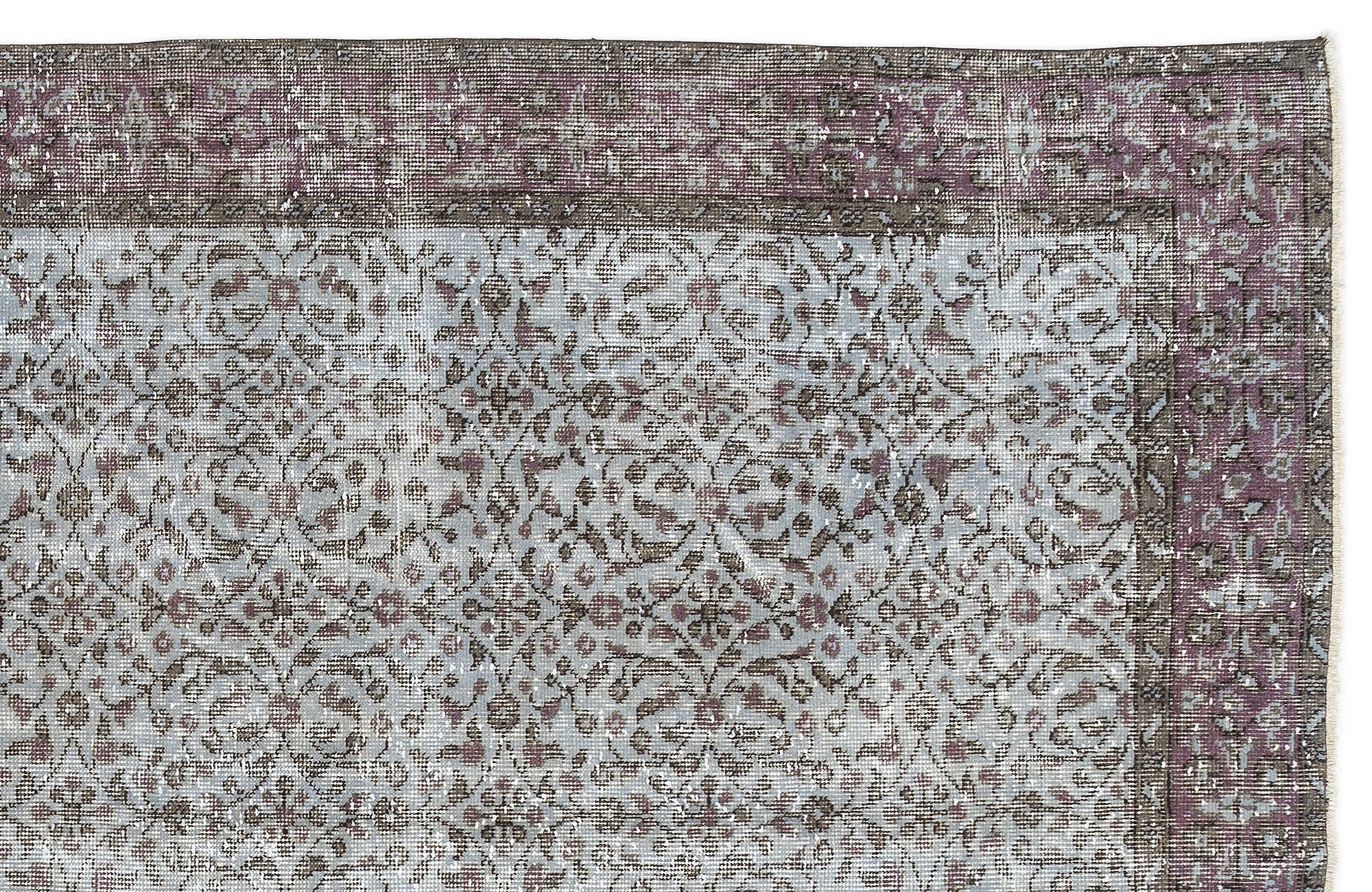 Blue Over Dyed Vintage Rug 5'5'' x 8'10'' ft 164 x 270 cm