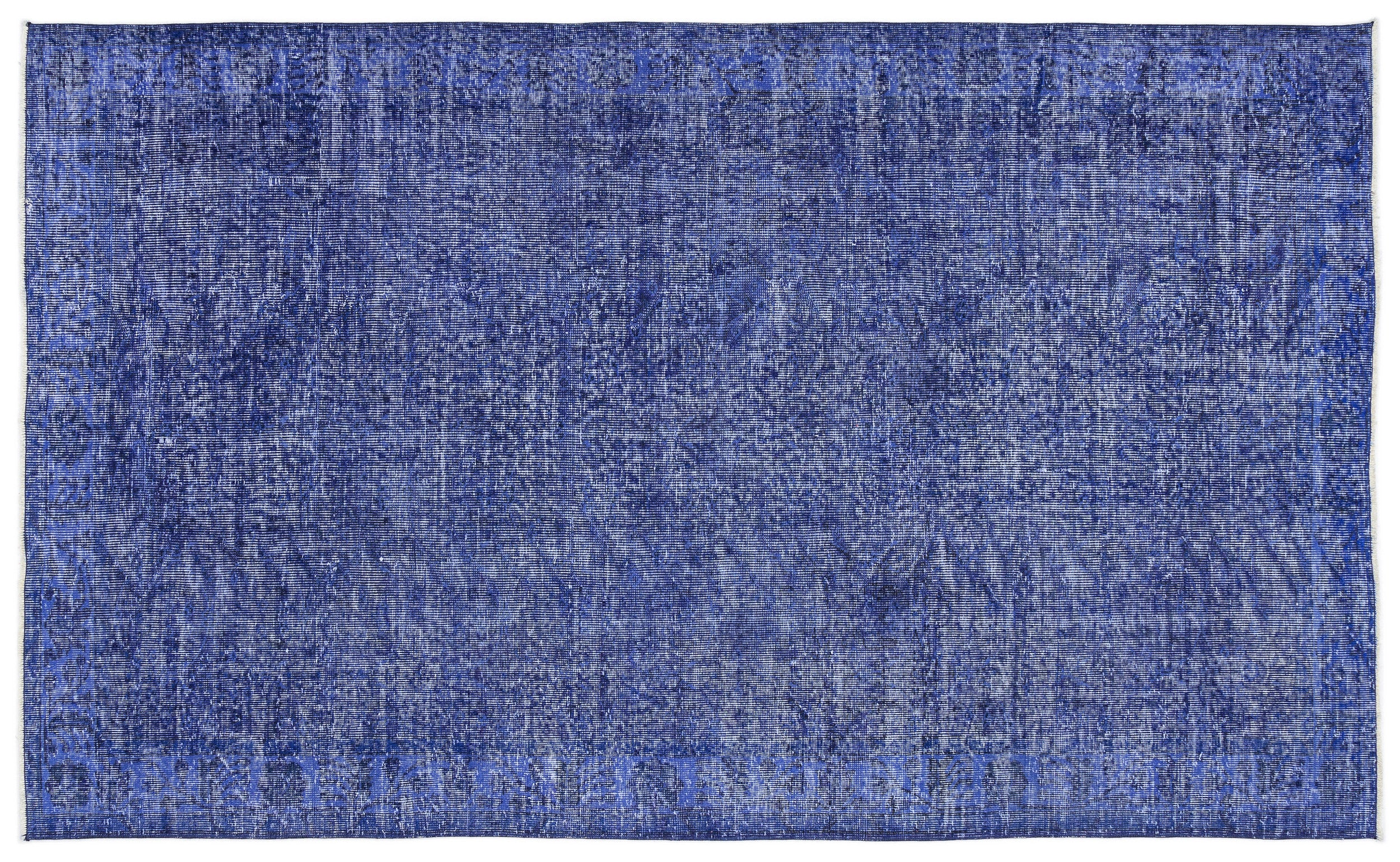 Blue Over Dyed Vintage Rug 5'5'' x 8'11'' ft 164 x 273 cm