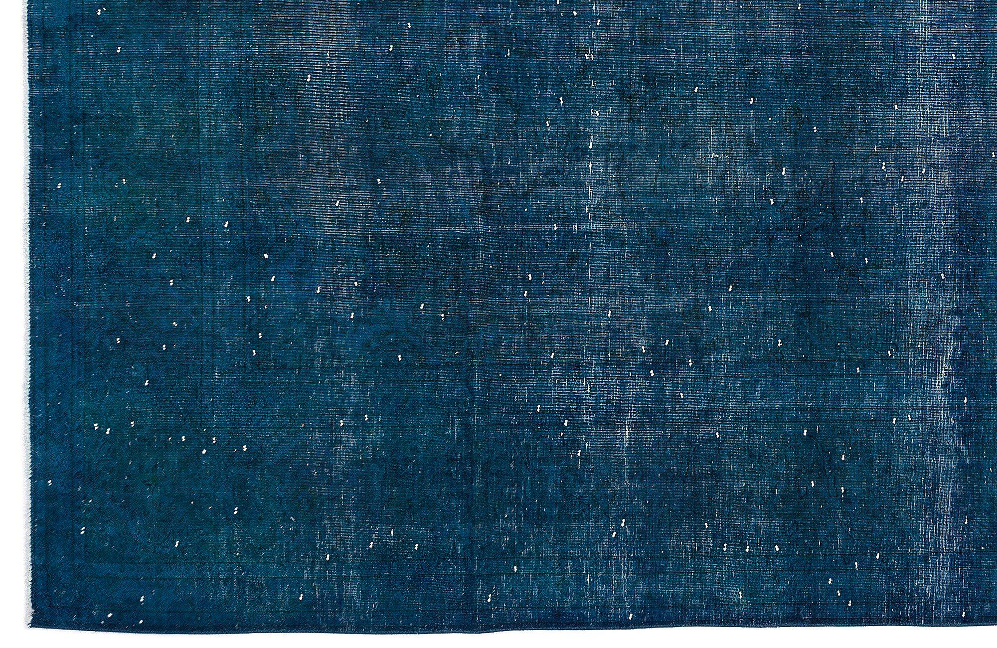 Turquoise  Over Dyed Vintage XLarge Rug 9'8'' x 13'2'' ft 294 x 402 cm