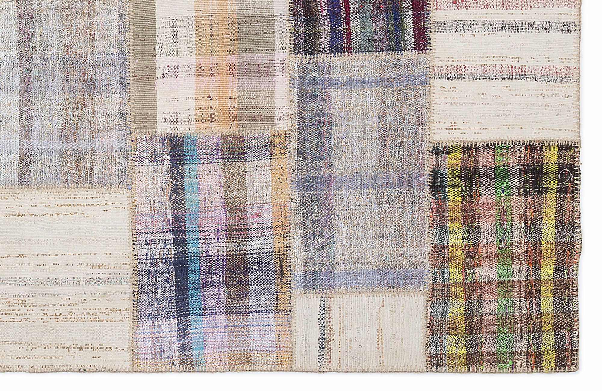 Striped Over Dyed Kilim Patchwork Unique Rug 5'3'' x 7'7'' ft 160 x 230 cm