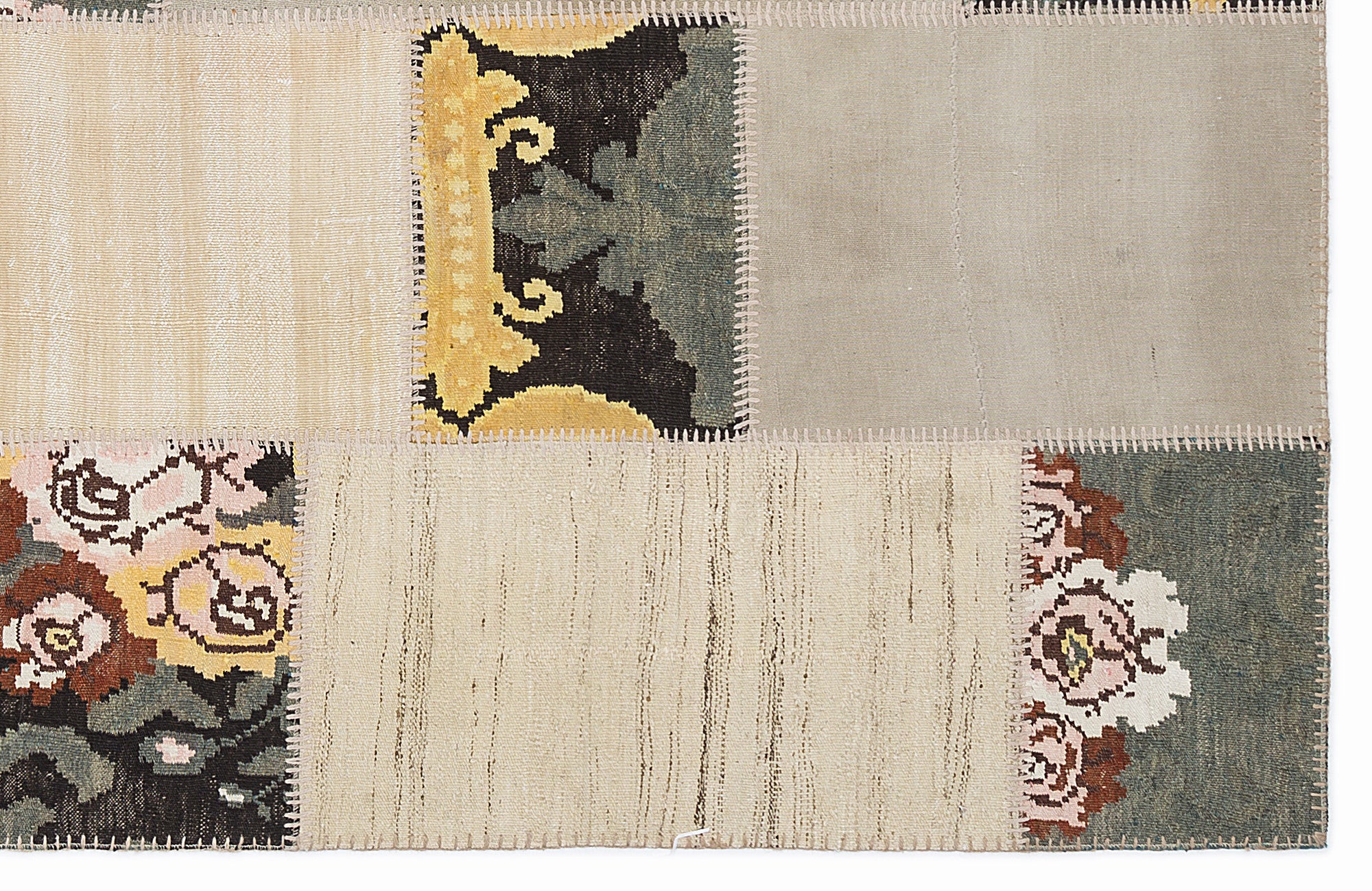 Karabakh Over Dyed Kilim Patchwork Unique Rug 5'3'' x 7'7'' ft 160 x 230 cm