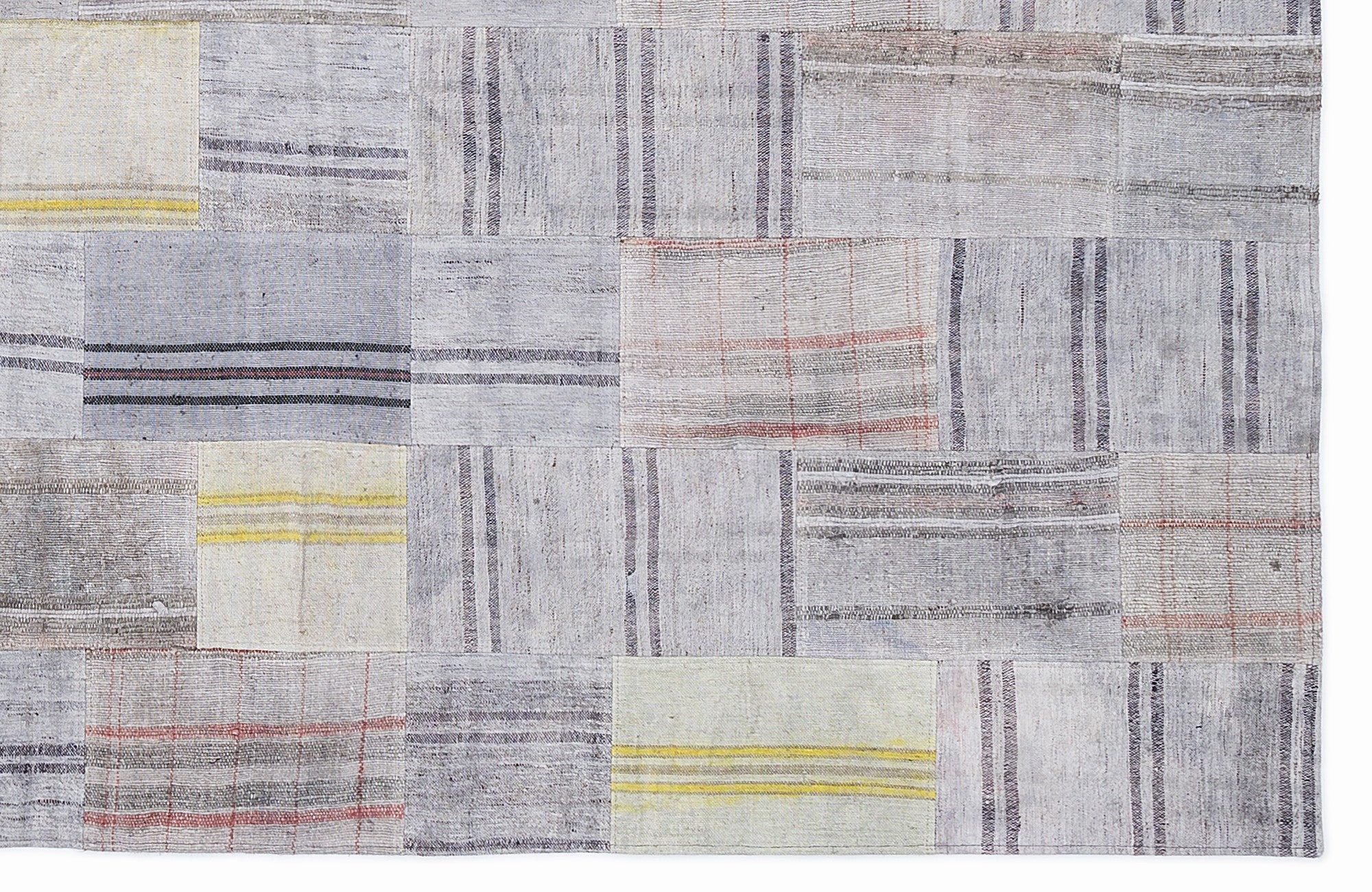 Striped Over Dyed Kilim Patchwork Unique Rug 5'3'' x 7'7'' ft 160 x 230 cm