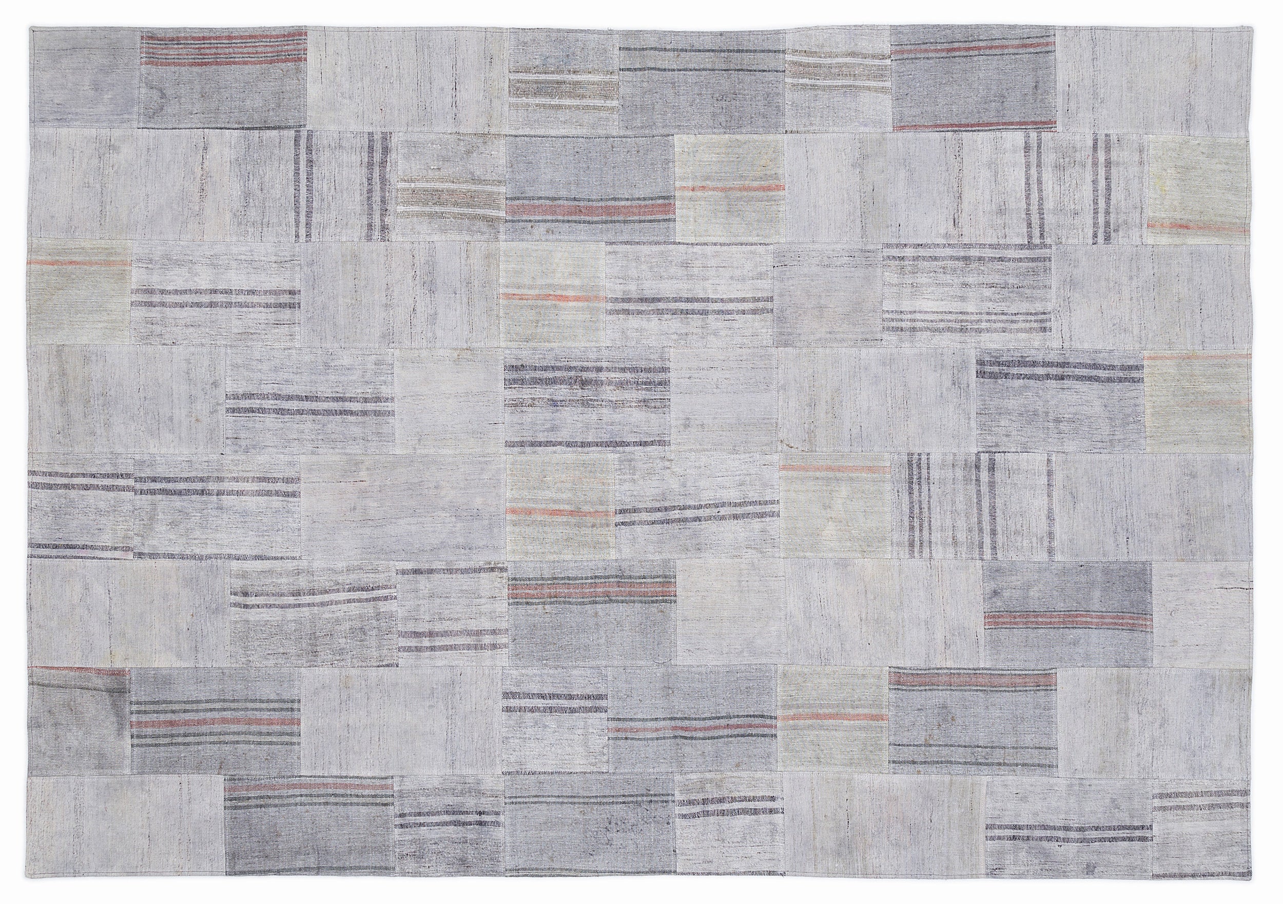 Striped Over Dyed Kilim Patchwork Unique Rug 5'3'' x 7'7'' ft 160 x 230 cm