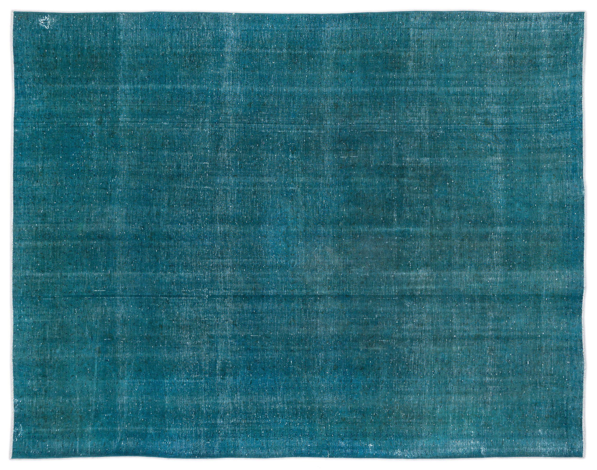 Turquoise  Over Dyed Vintage XLarge Rug 9'6'' x 12'6'' ft 290 x 380 cm