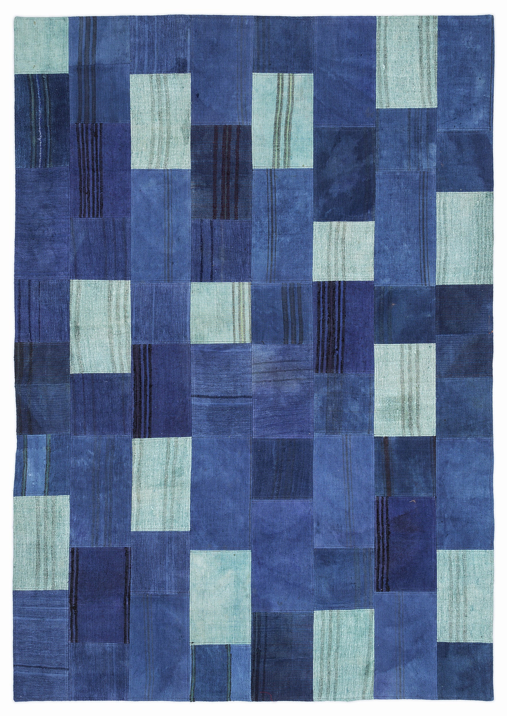 Mixed Over Dyed Kilim Patchwork Unique Rug 5'3'' x 7'7'' ft 160 x 230 cm