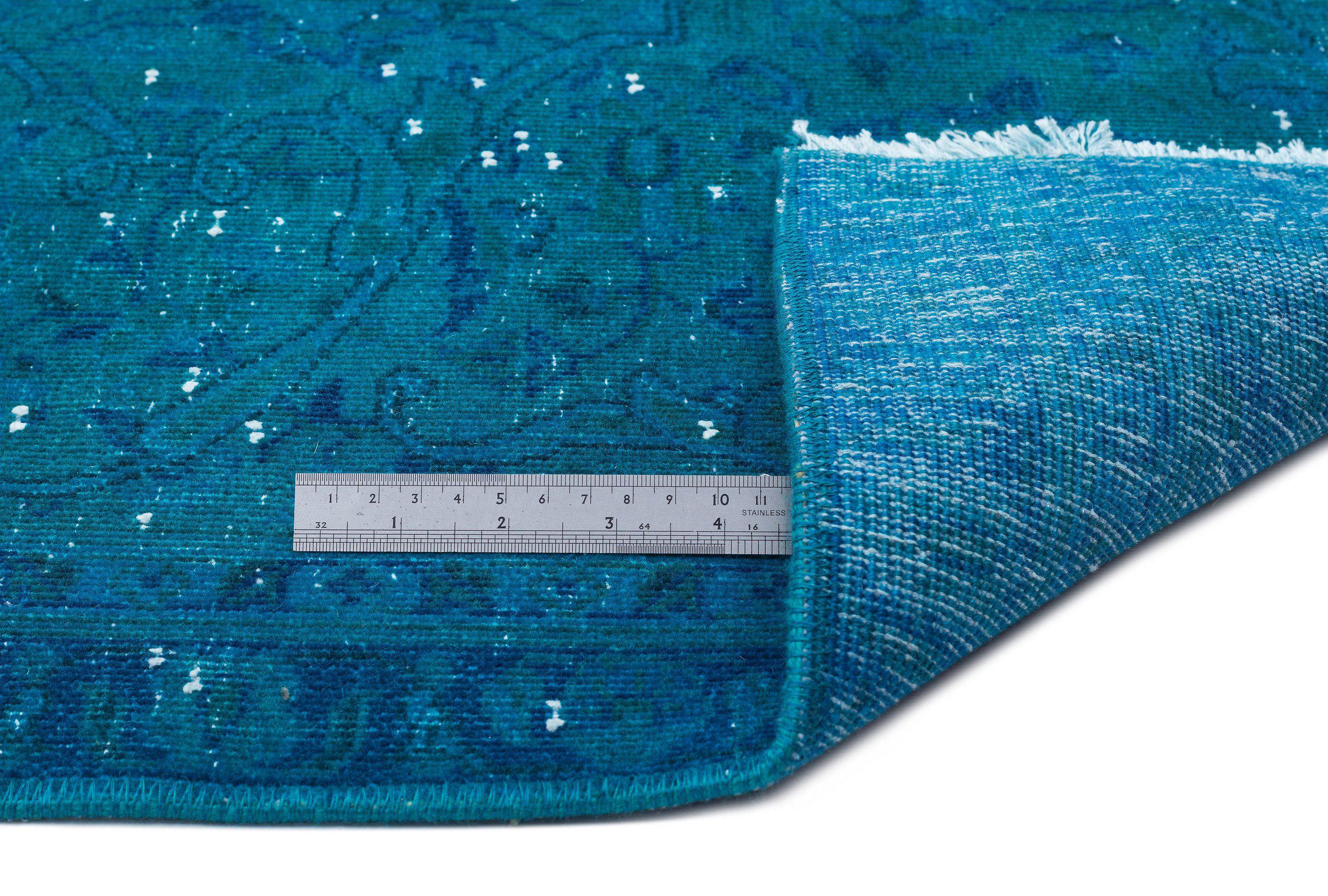 Turquoise  Over Dyed Vintage XLarge Rug 9'9'' x 12'11'' ft 297 x 393 cm