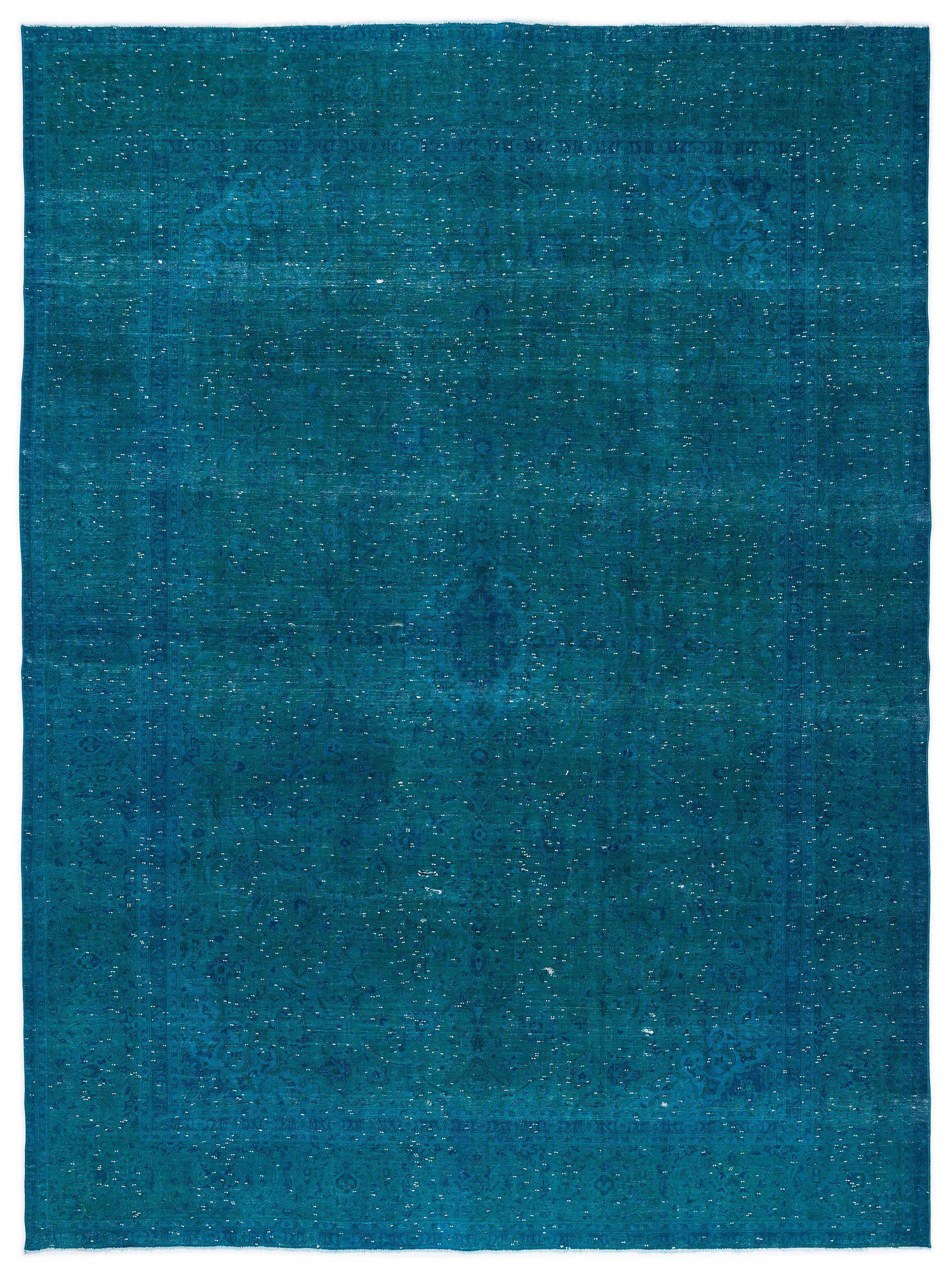 Turquoise  Over Dyed Vintage XLarge Rug 9'9'' x 12'11'' ft 297 x 393 cm