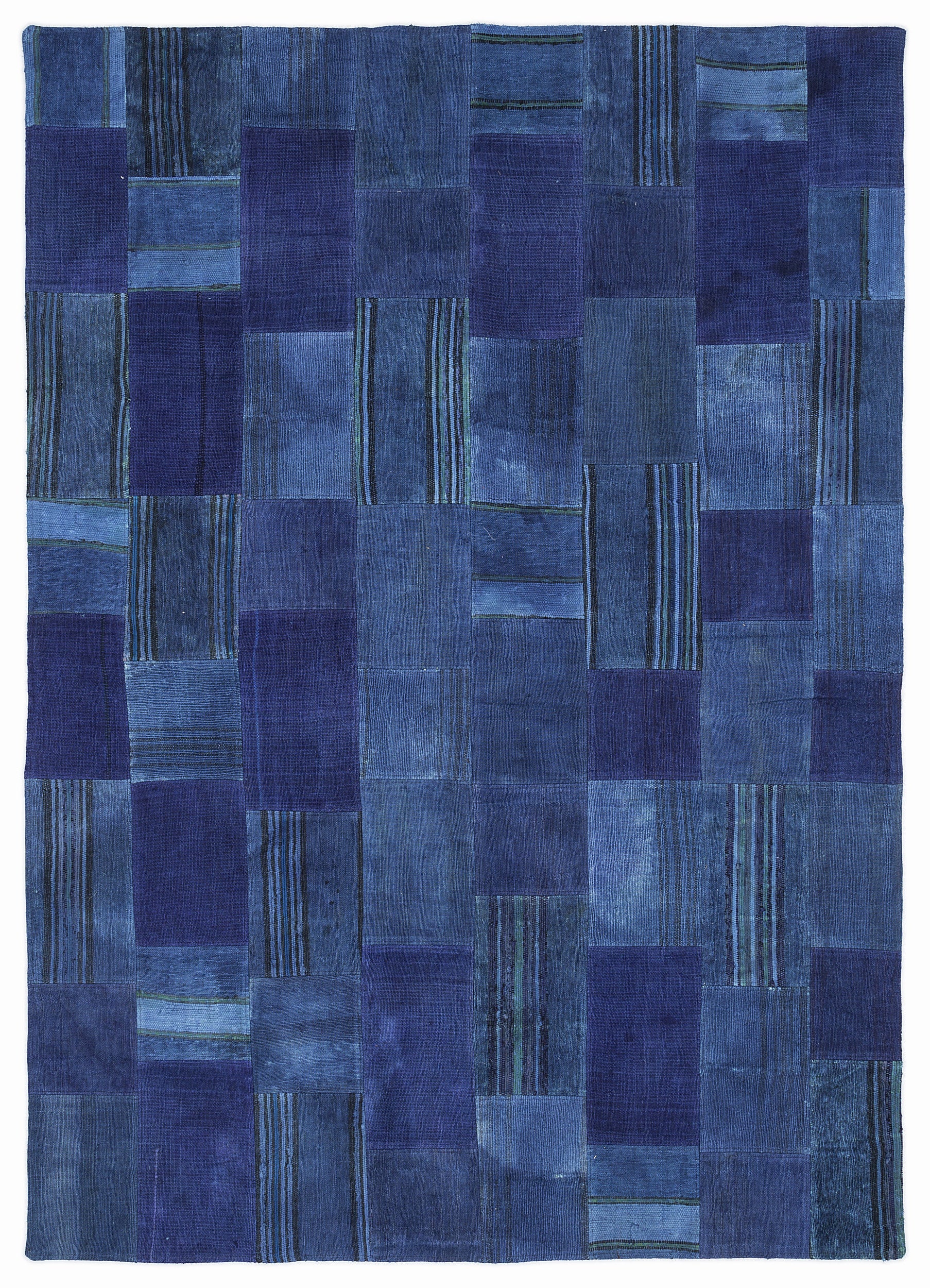 Mixed Over Dyed Kilim Patchwork Unique Rug 5'3'' x 7'7'' ft 160 x 230 cm