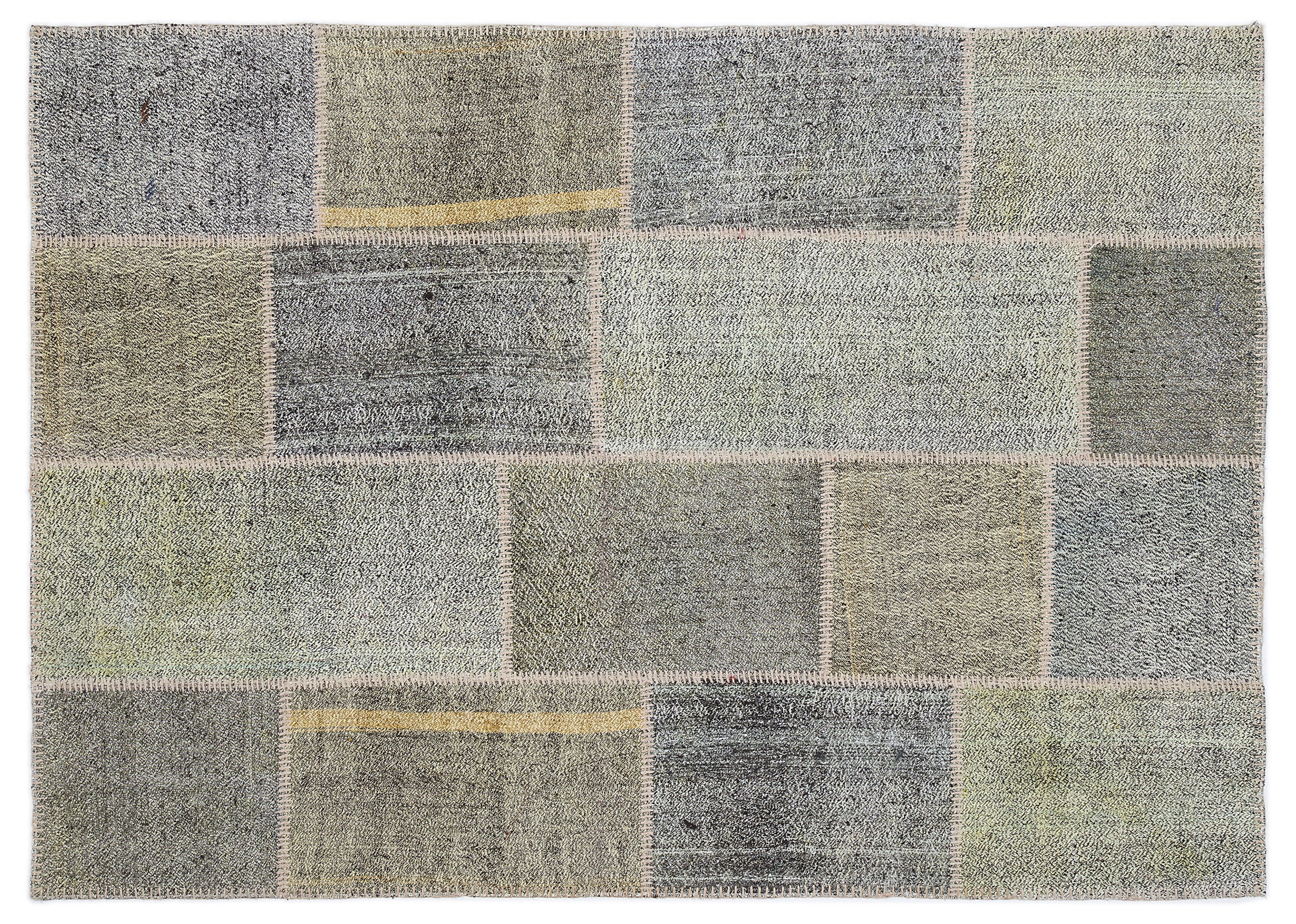 Mixed Over Dyed Kilim Patchwork Unique Rug 5'3'' x 7'7'' ft 160 x 230 cm