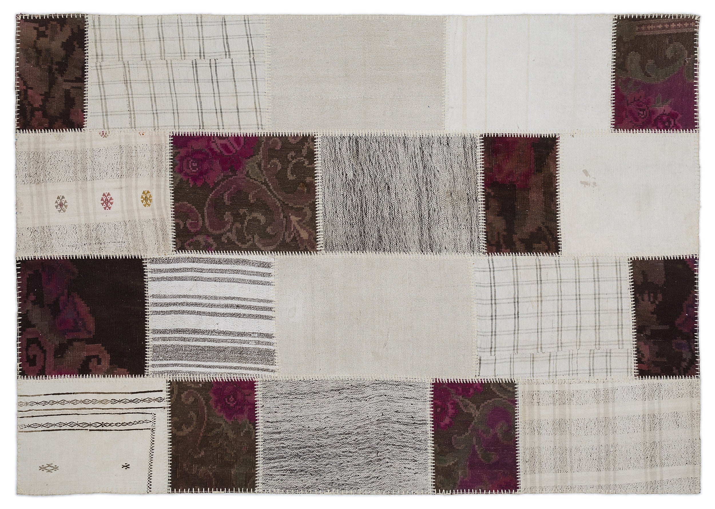 Karabakh Over Dyed Kilim Patchwork Unique Rug 5'3'' x 7'7'' ft 160 x 230 cm